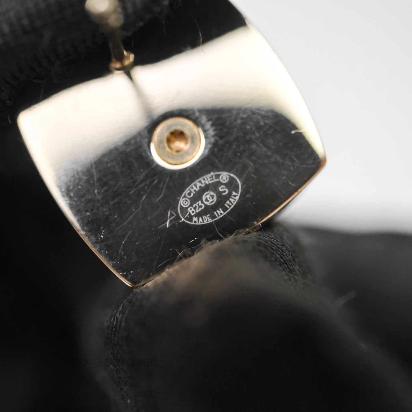 Chanel Crystal CC Pearl Square Earrings Gold Tone 23S