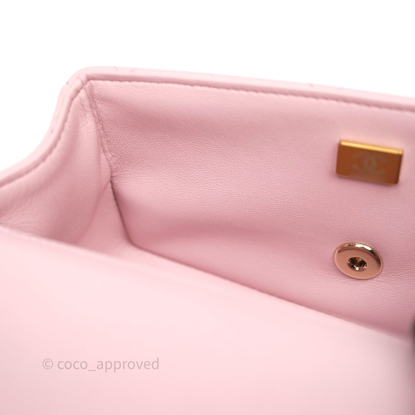 Chanel Top Handle Mini Rectangular Flap Lilac Pink Lambskin Gold Hardware