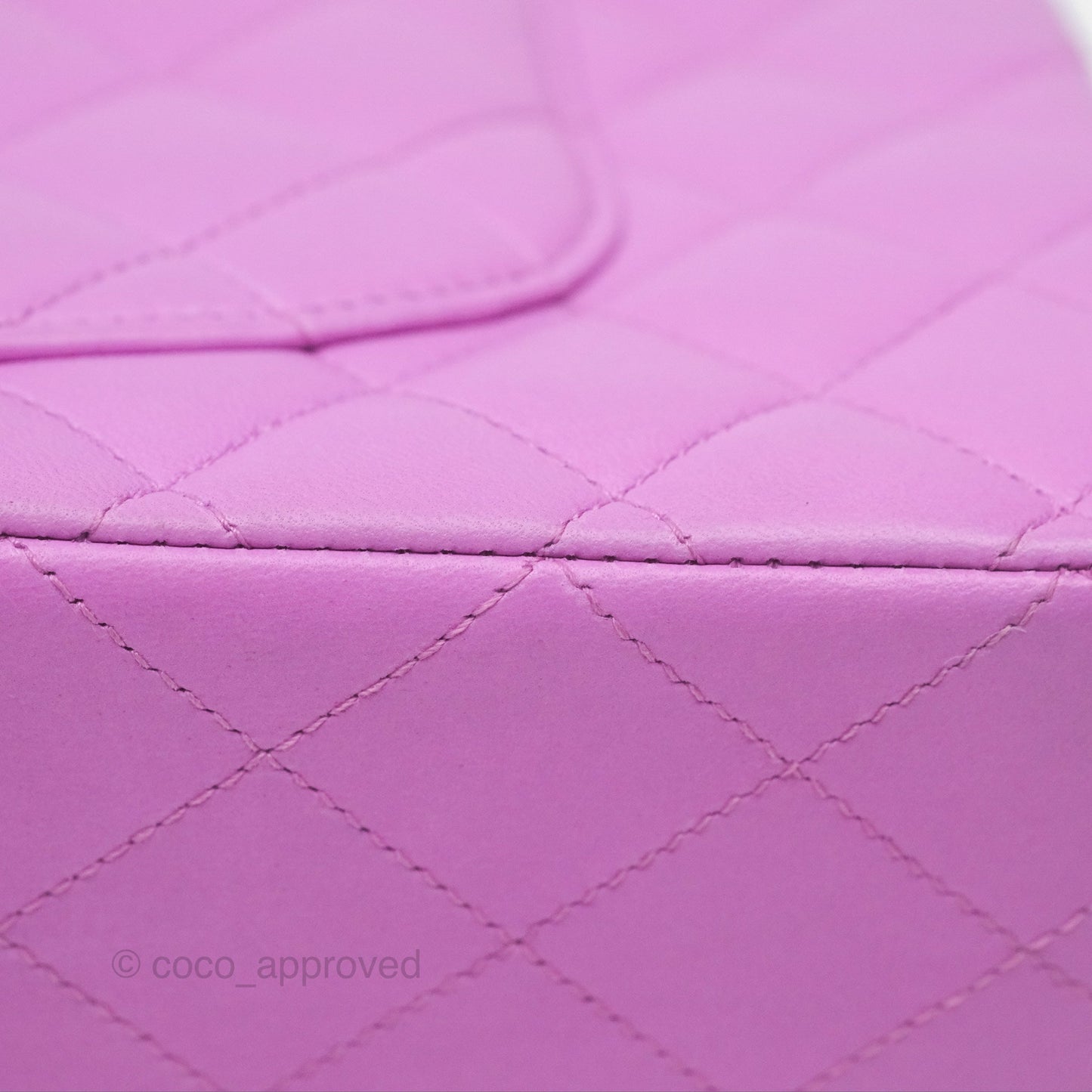 Chanel Medium Classic Flap Quilted Purple Lambskin Silver Hardware