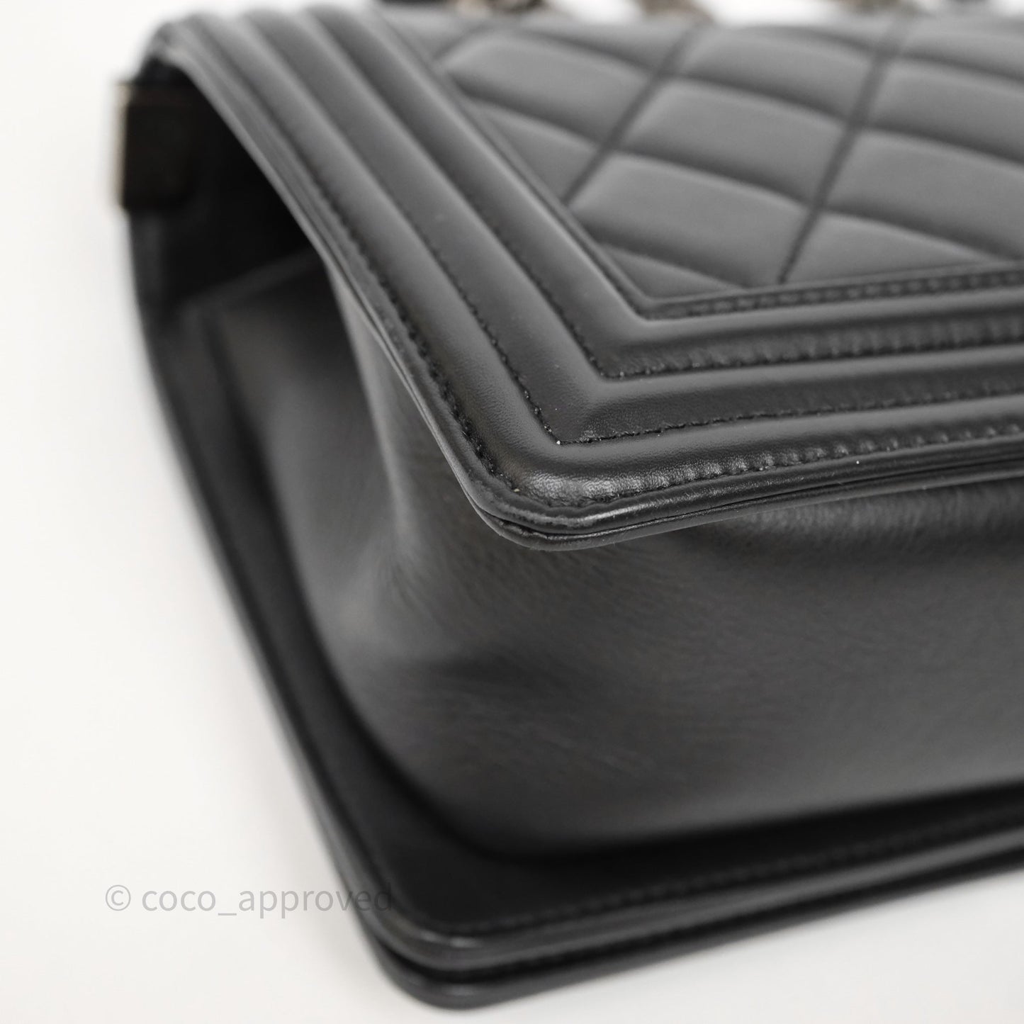 Chanel Quilted Medium Boy Black Lambskin Ruthenium Hardware