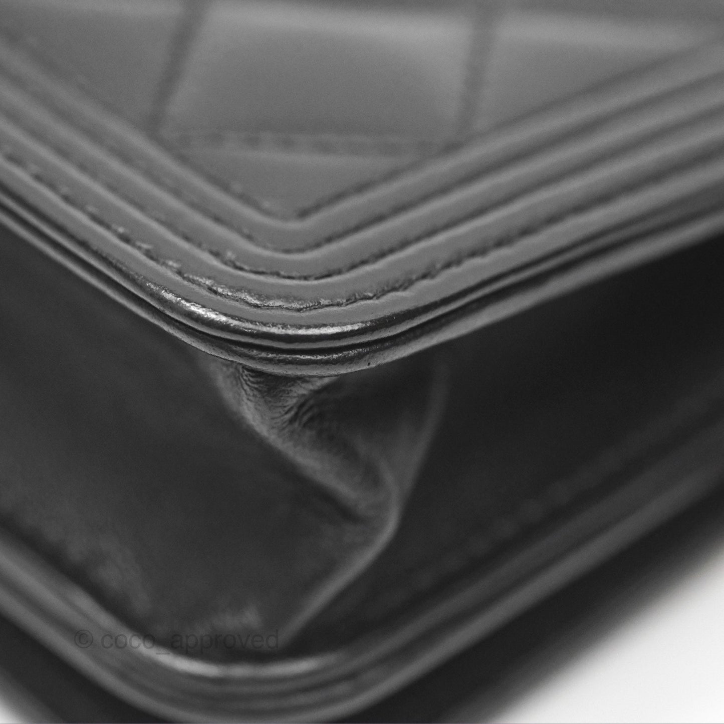 Chanel Quilted Boy Wallet on Chain WOC Black Calfskin Aged Gold Hardware