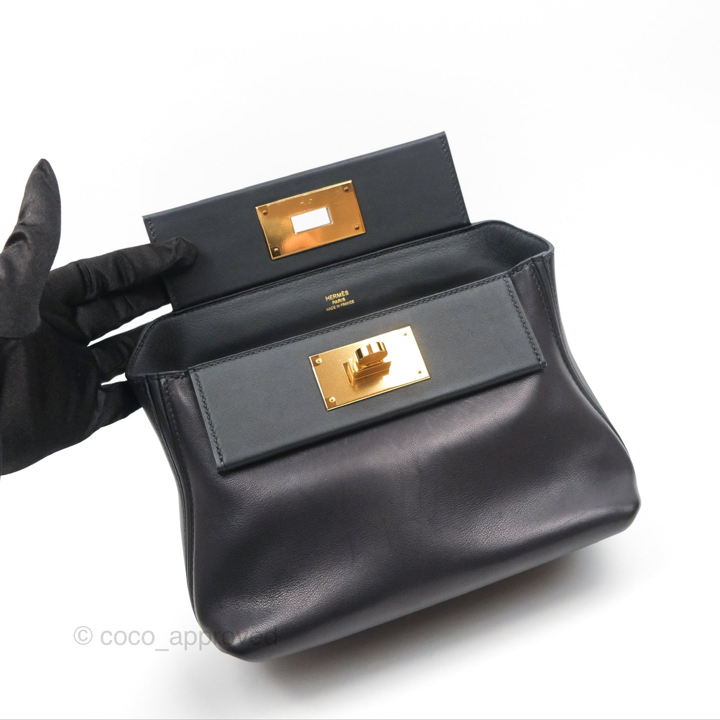 Hermès 24/24 21 Mini Black Swift Gold Hardware