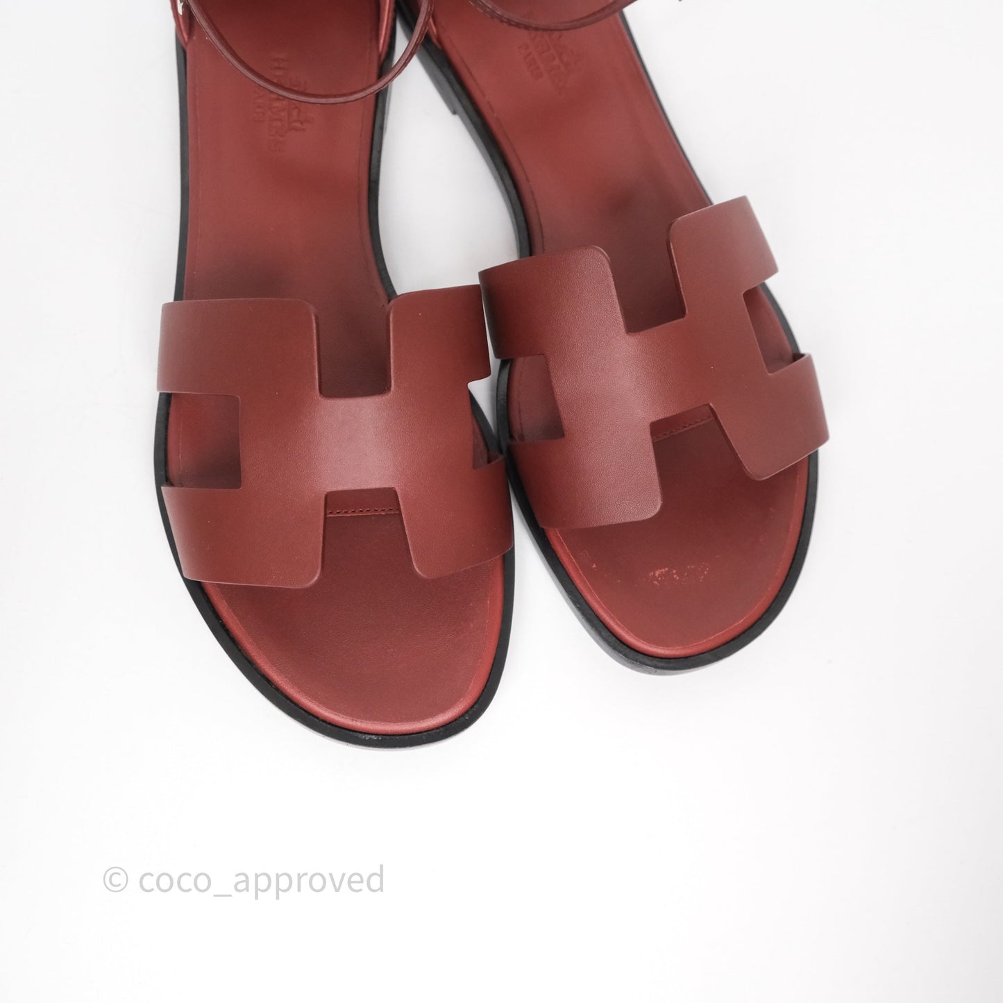 Hermes Sandales Santorini Rouge Tomette Size 36.5