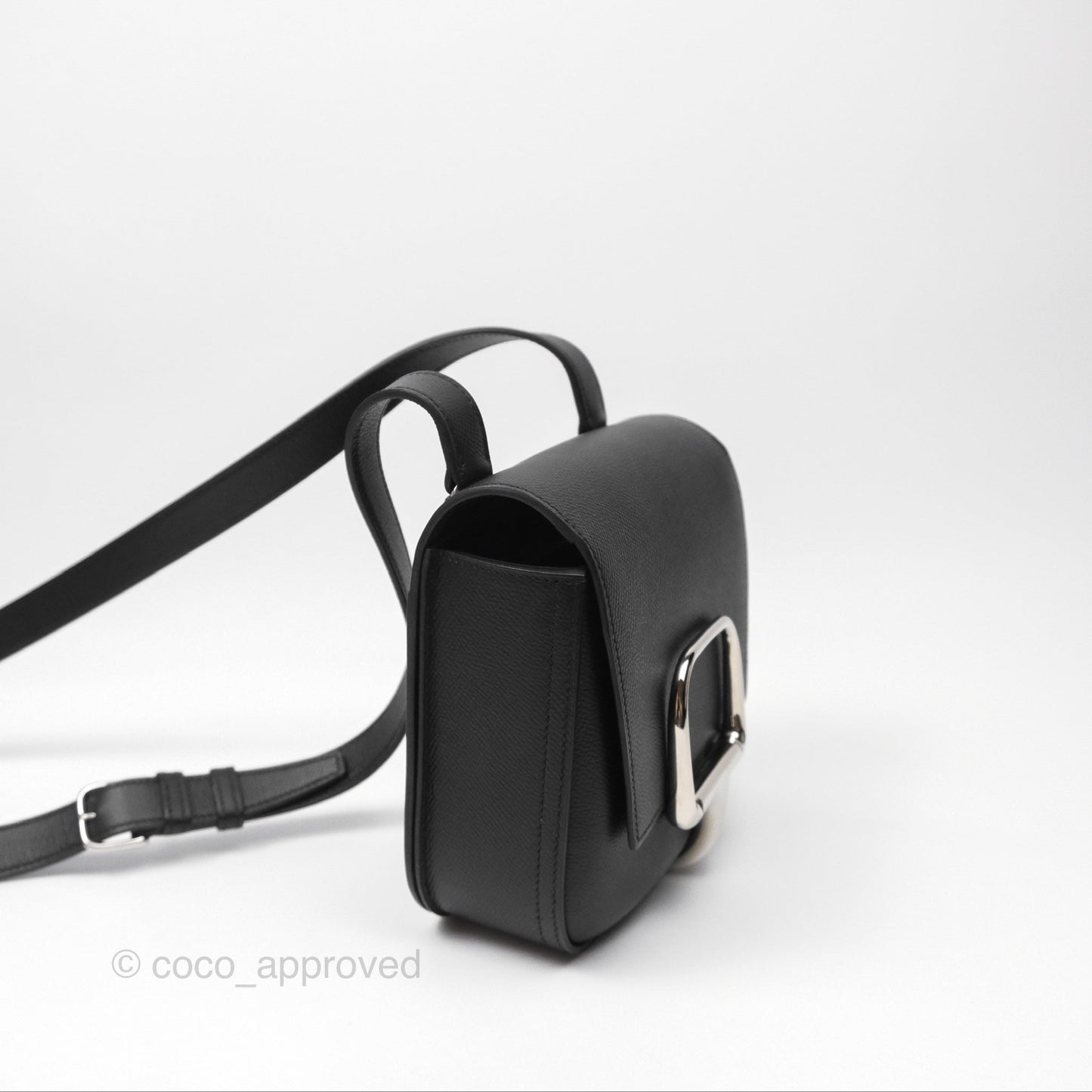 Hermès Della Cavalleria Mini Bag Noir 89 Epsom Palladium Hardware