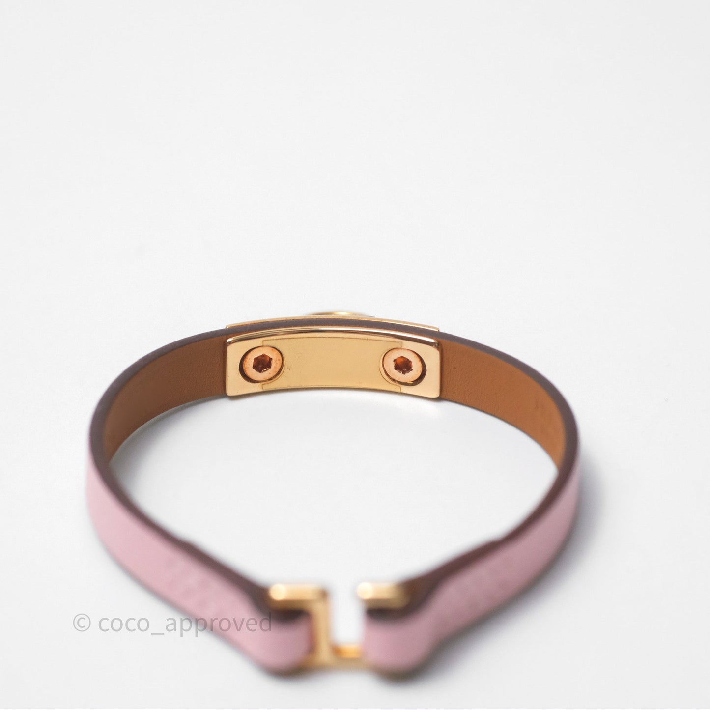 Hermès Rivale Mini Bracelet Rose Sakura 3Q Swift Rose Gold Hardware