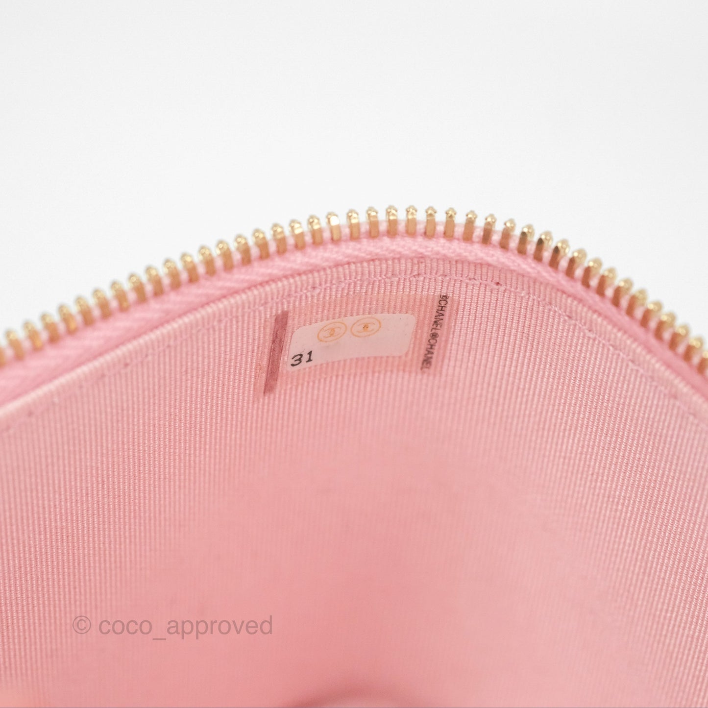 Chanel Vanity with Chain Camellia Embossed Pink Lambskin Gold Hardware