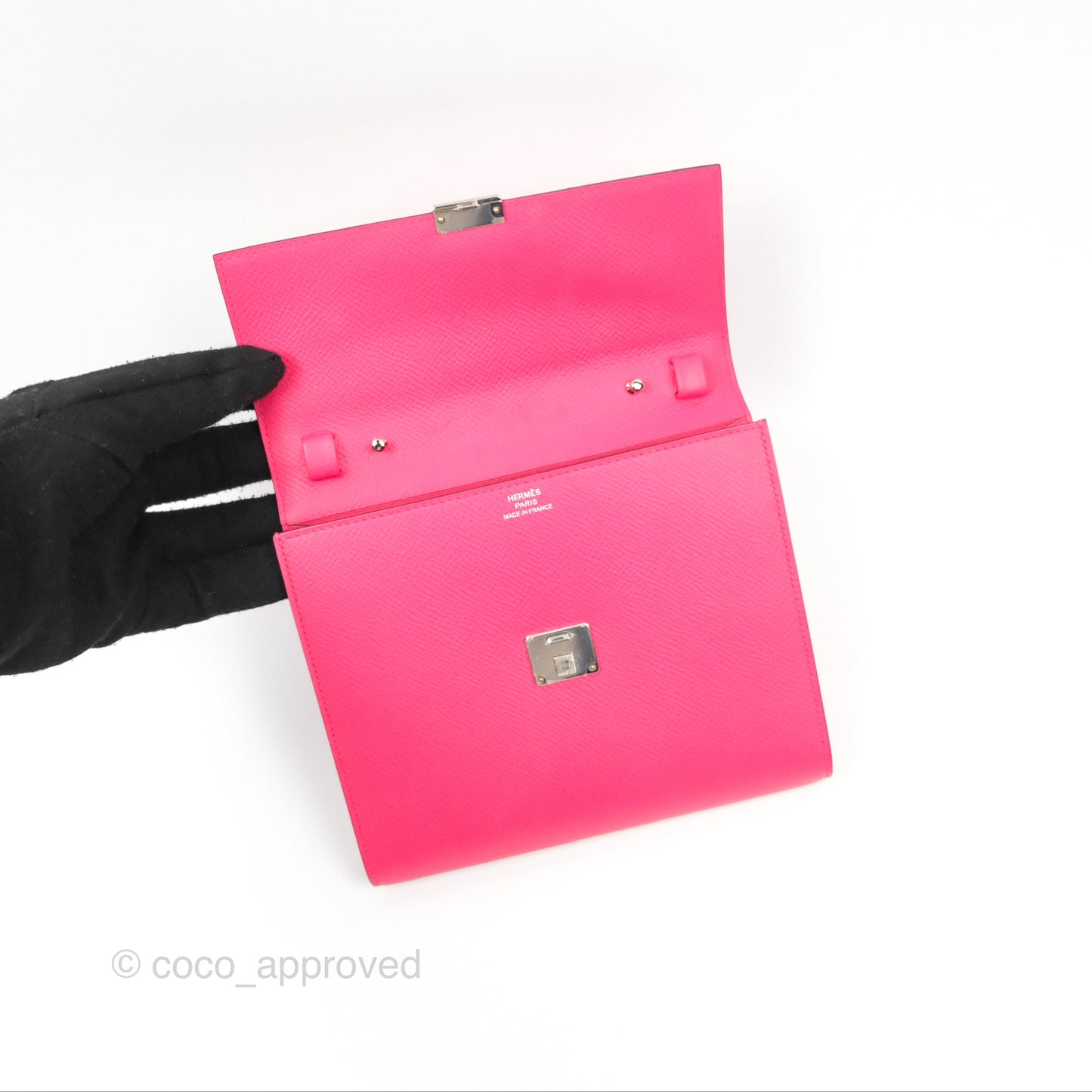 Hermès Clic 16 Wallet On Chain Rose Extreme Epsom Palladium Hardware