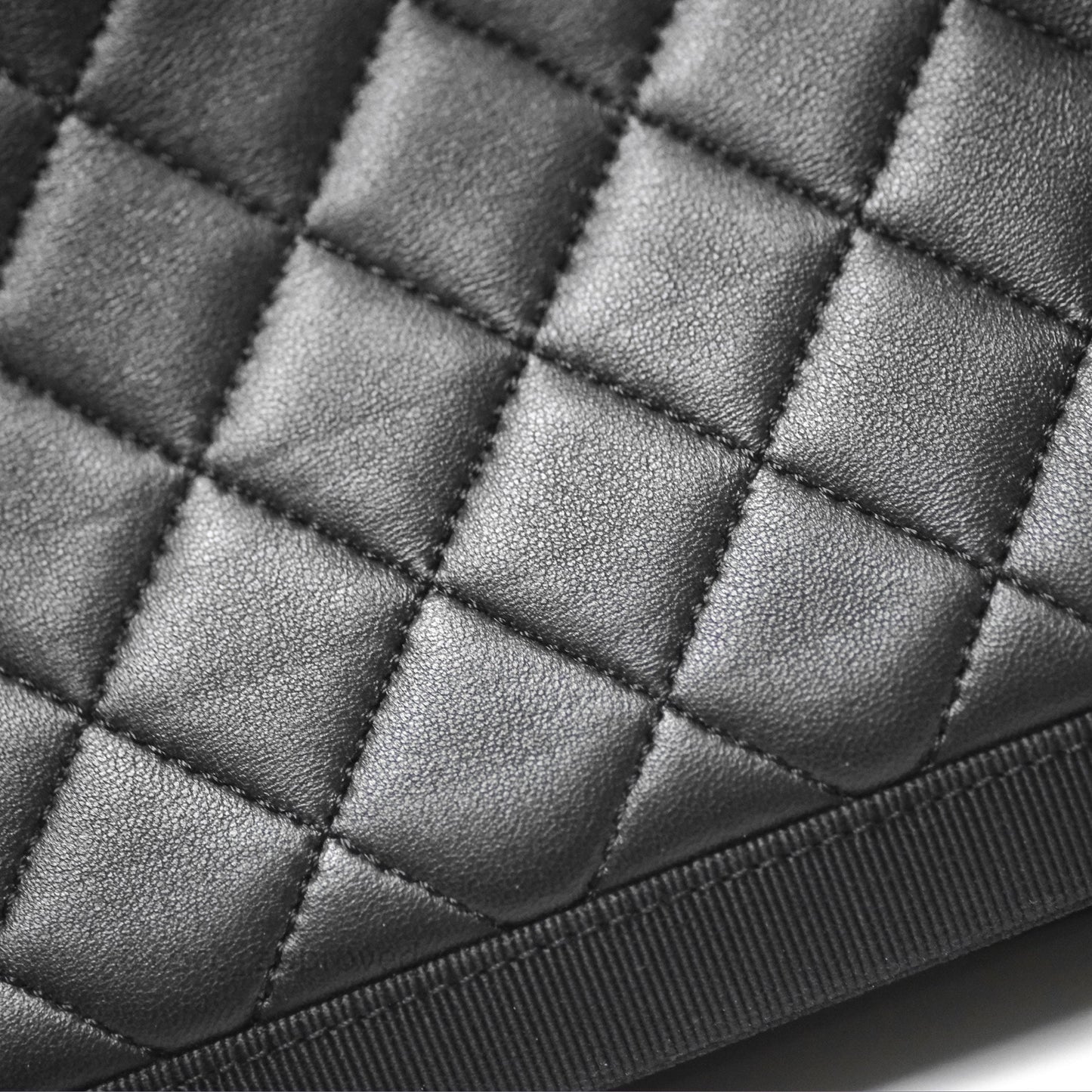 Chanel Quilted Accordion Flap Bag So Black Two Tone Lambskin Fabric
