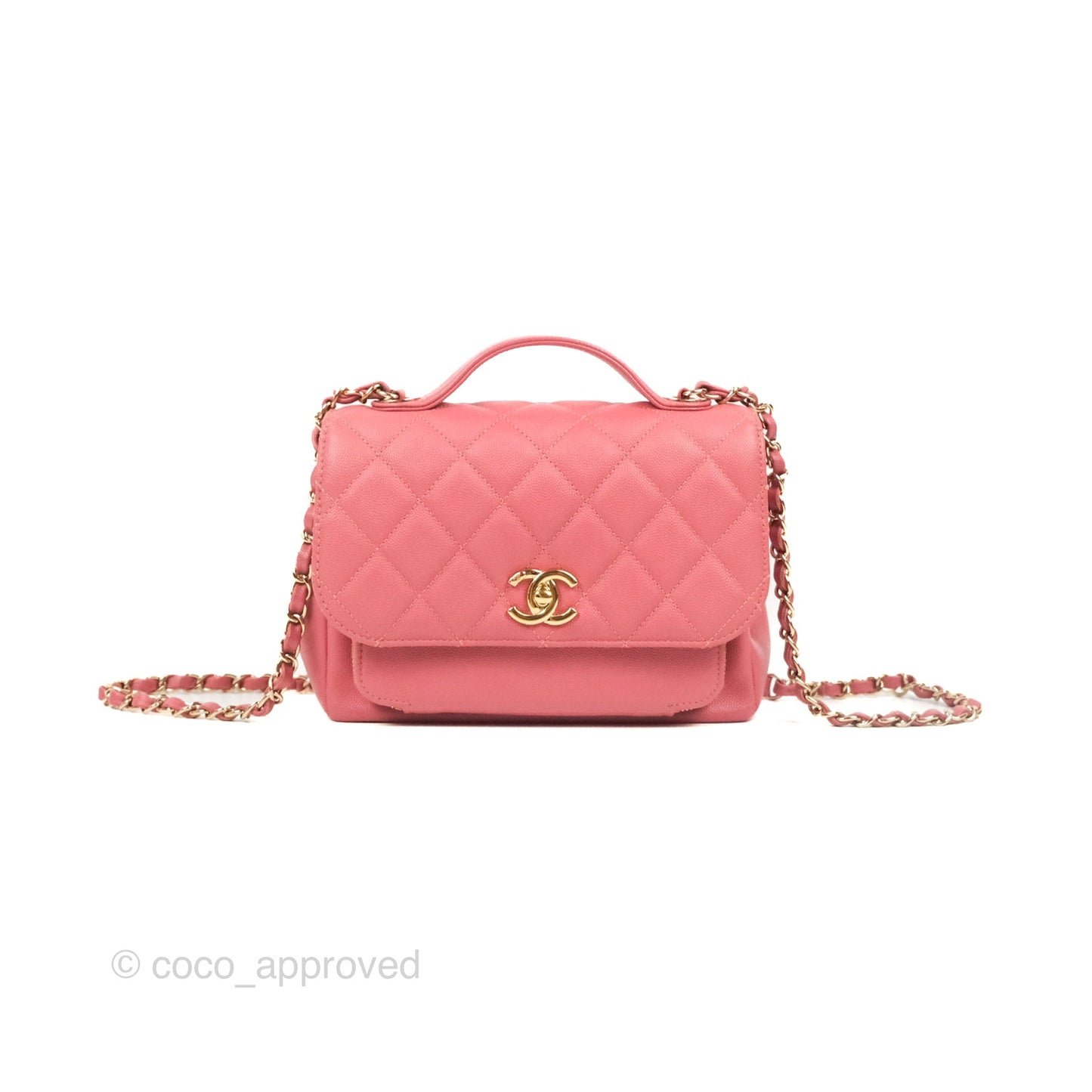 Chanel Quilted Medium Business Affinity Flap Pink Caviar Gold Hardware