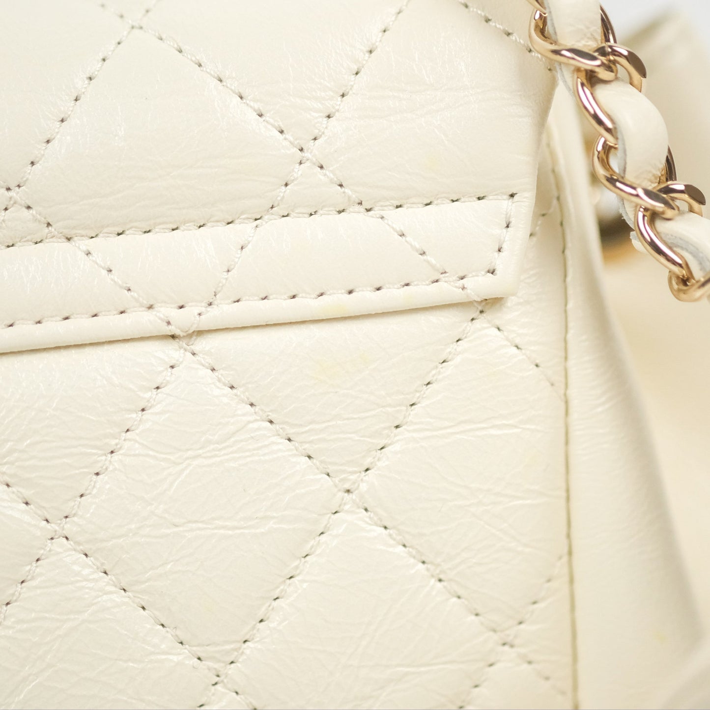 Chanel Quilted Small Duma Drawstring Backpack Ivory White Calfskin Gold Hardware
