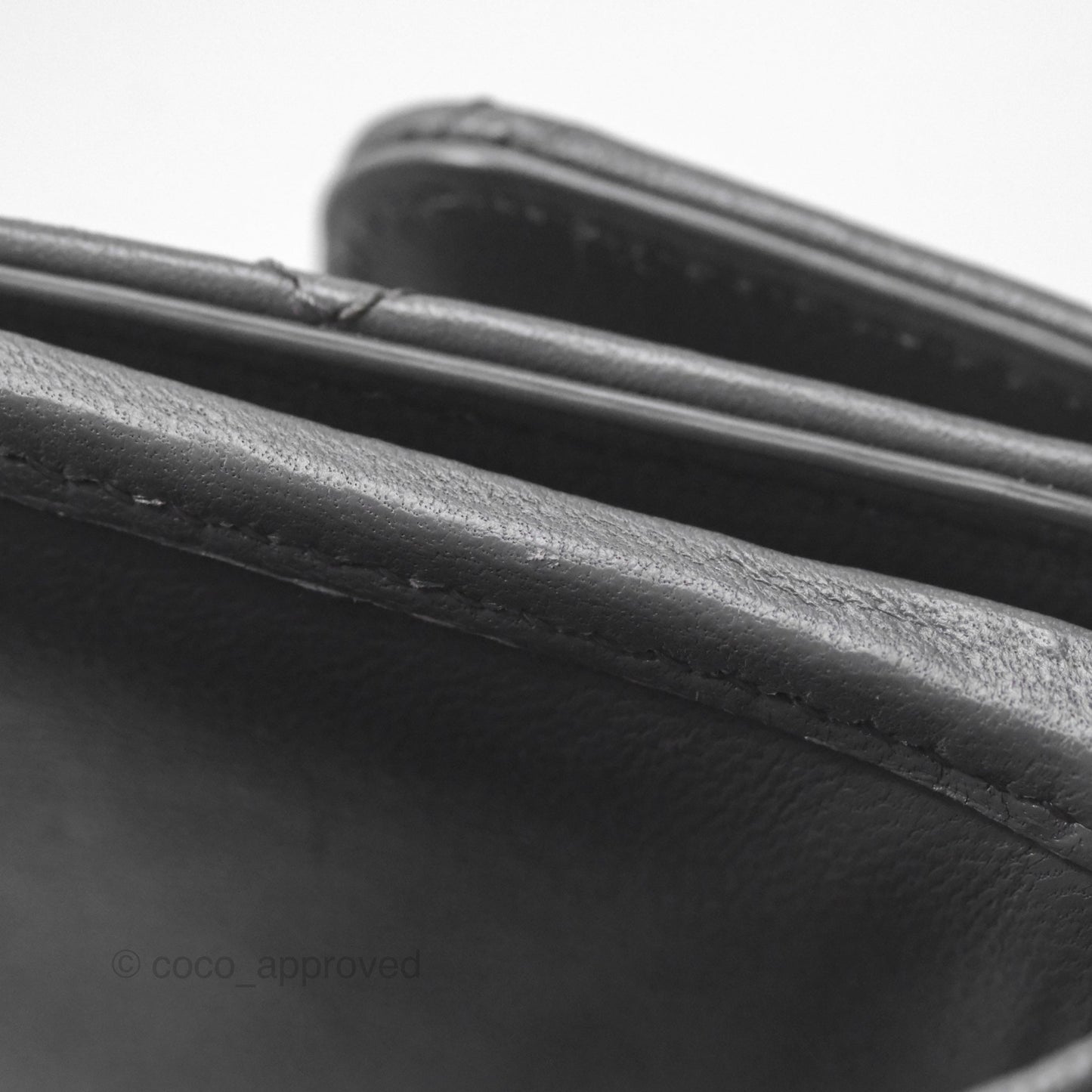 Chanel 19 Grey Short Trifold Wallet Lambskin Silver Hardware