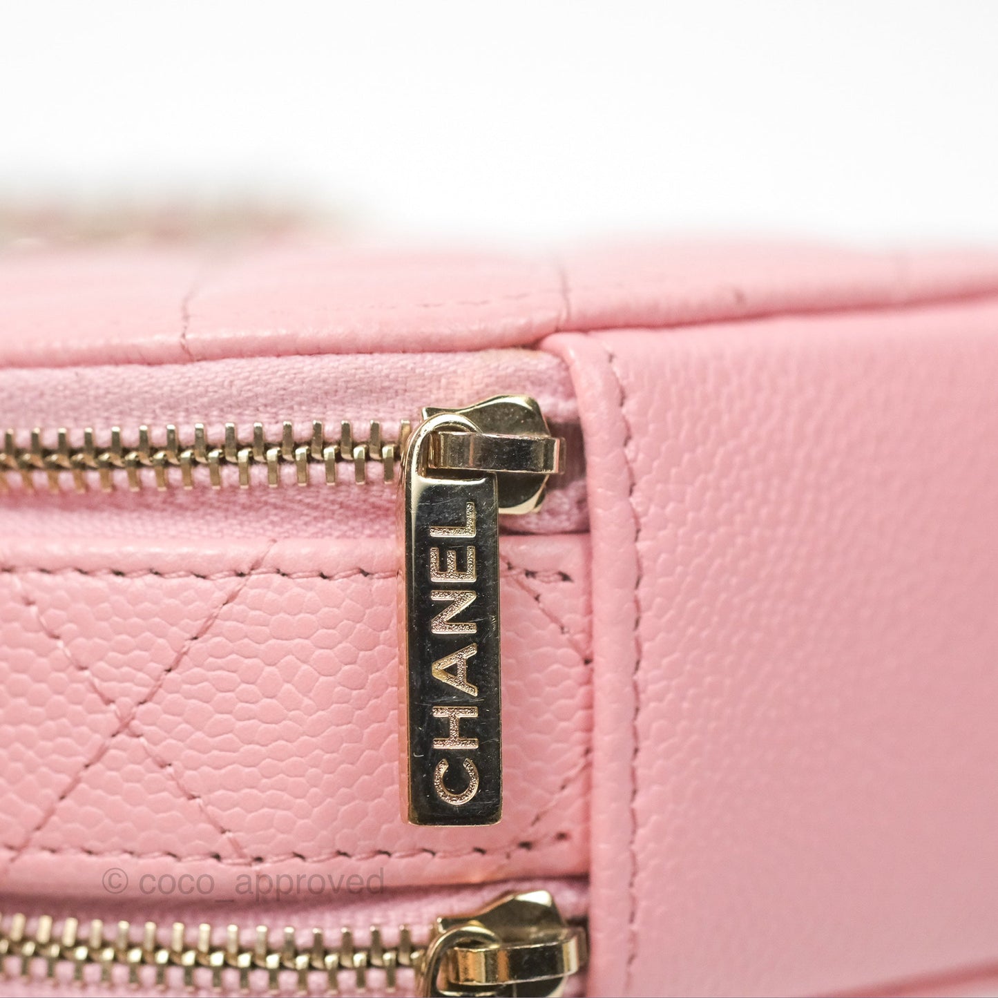 Chanel Mini Round Vanity Bag Handle With Care Pink Caviar 22C