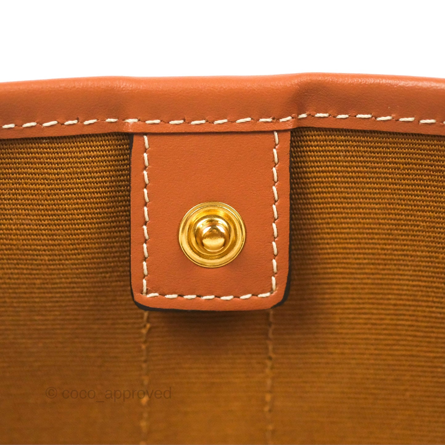 Celine Small Bucket Triomphe Canvas Tan Calfskin