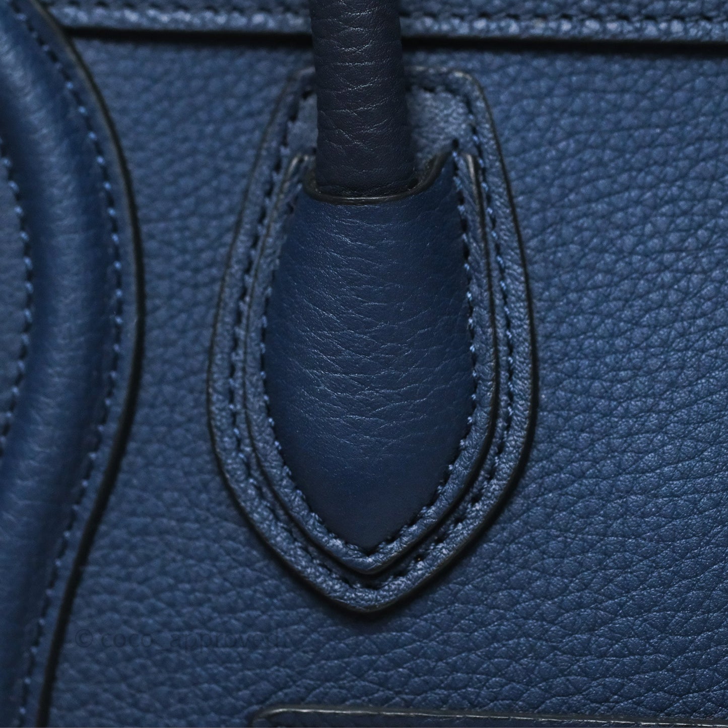 Celine Nano Luggage Handbag Navy Grained Calfskin Gold Hardware