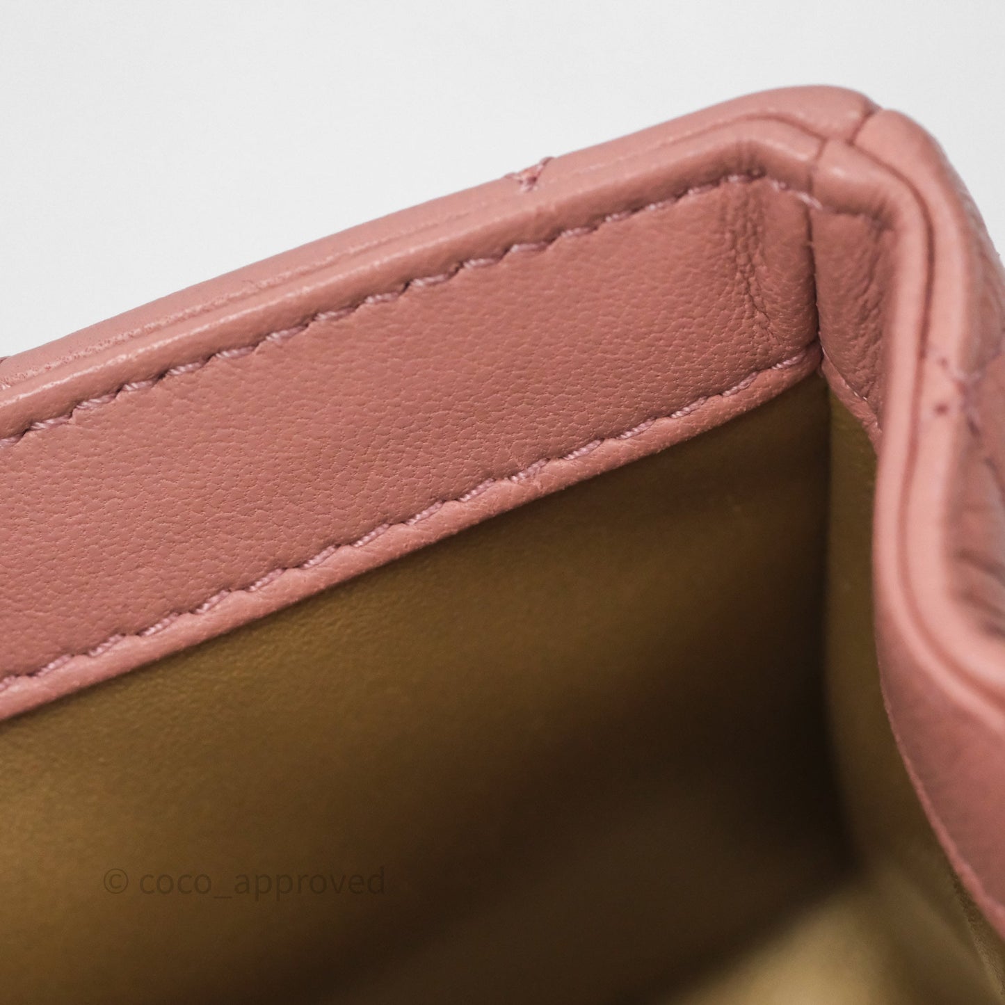 Chanel Mini Rectangular Pearl Crush Dusty Pink Lambskin Aged Gold Hardware