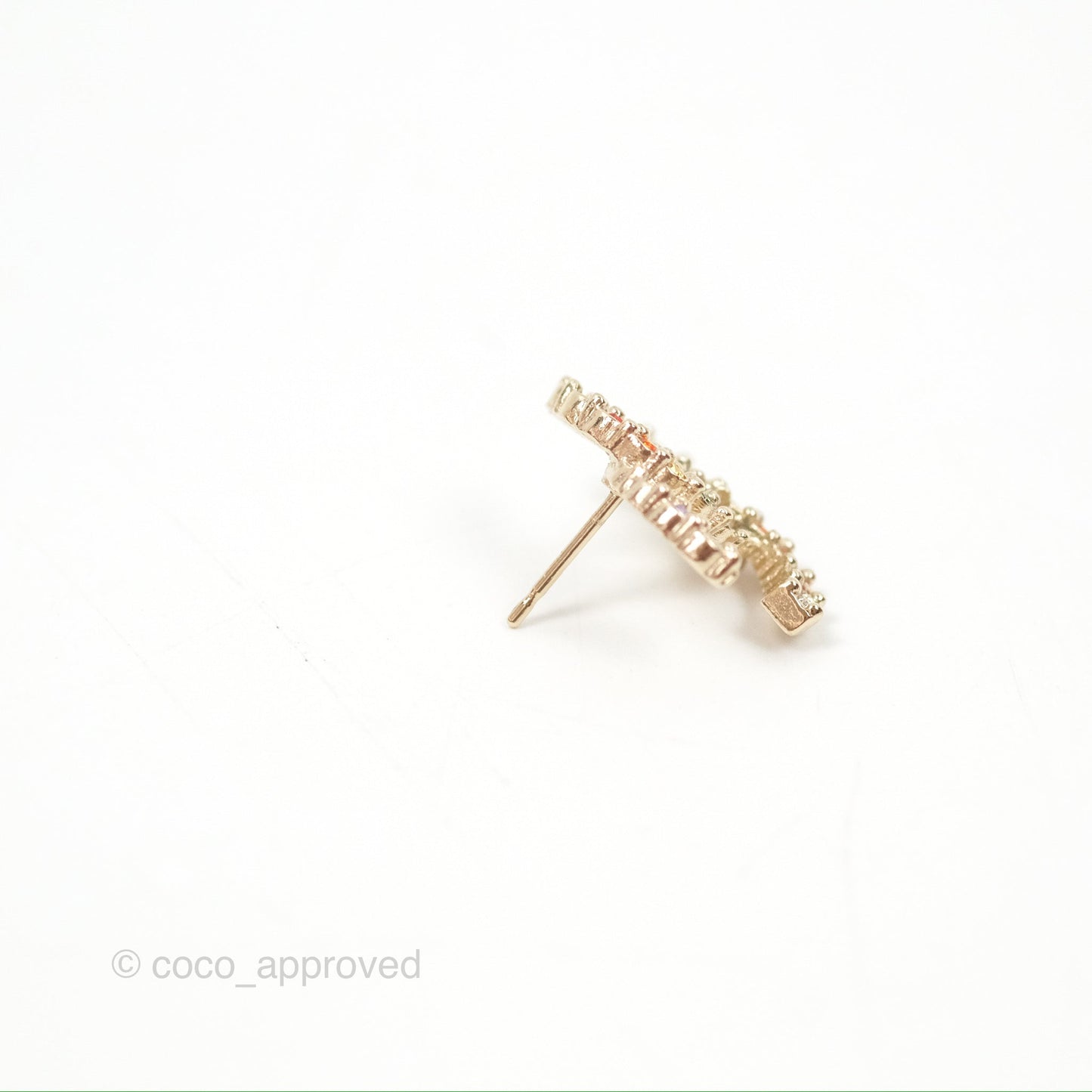 Chanel CC Earrings Rainbow Gold Tone 20V