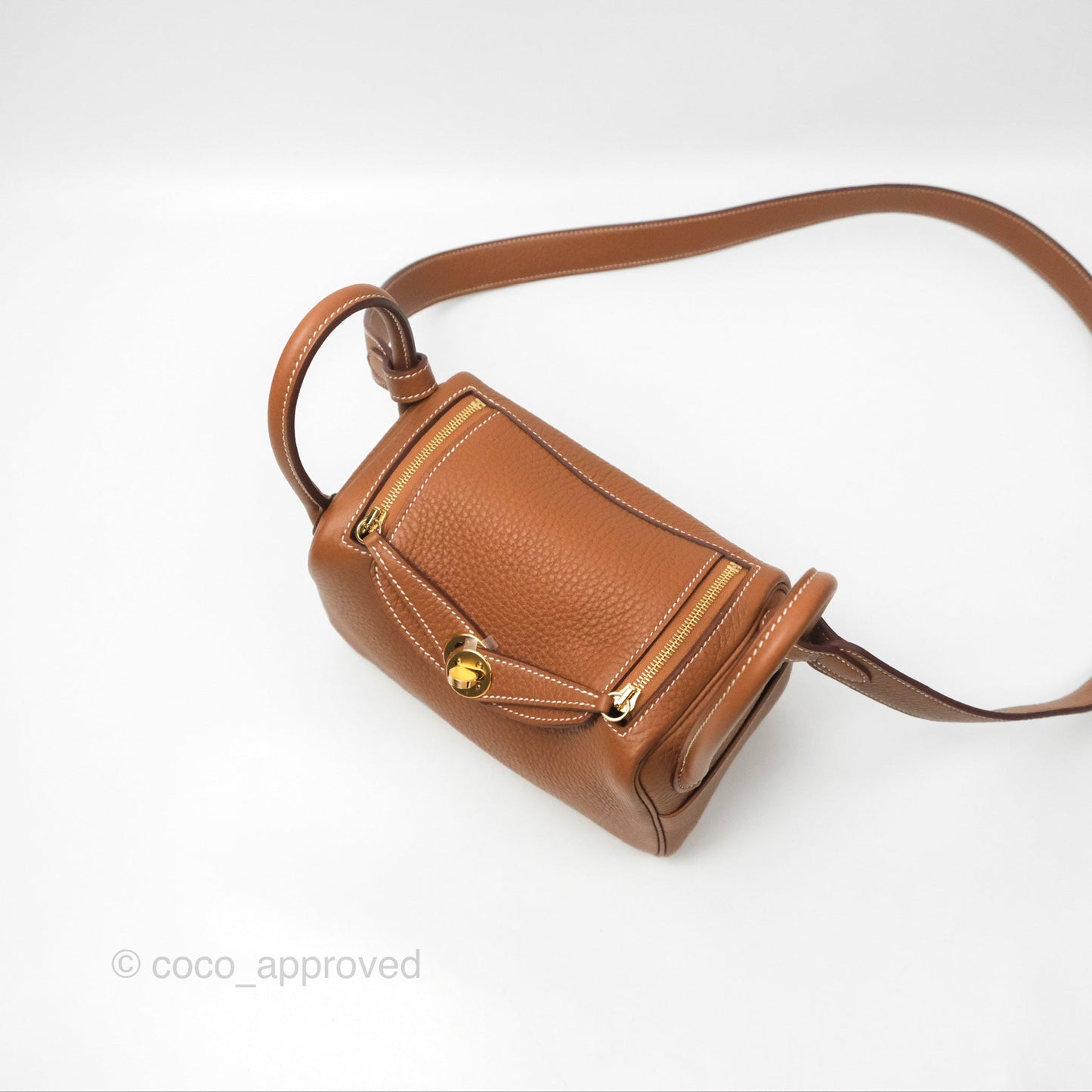 Hermès Mini Lindy 20 Gold Clemence Gold Hardware