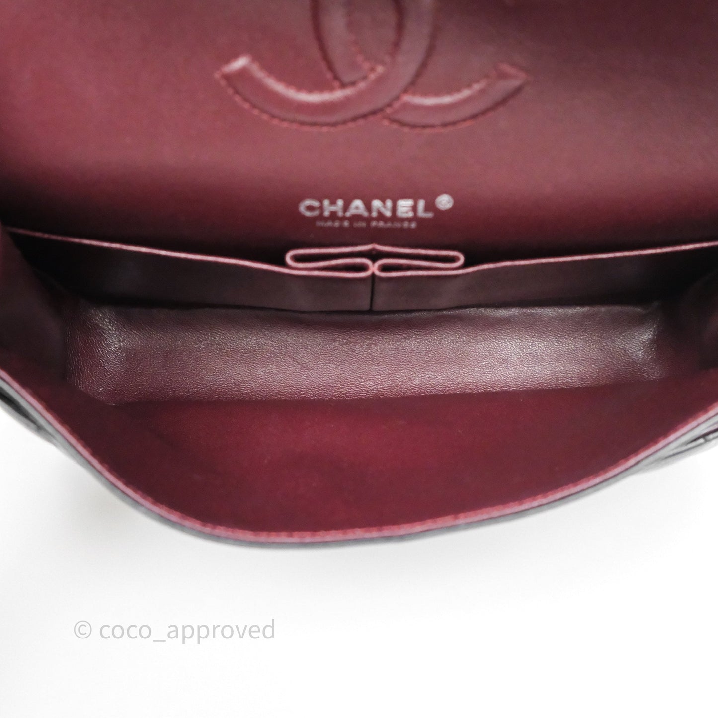 Chanel Classic M/L Medium Flap Quilted Black Lambskin Silver Hardware