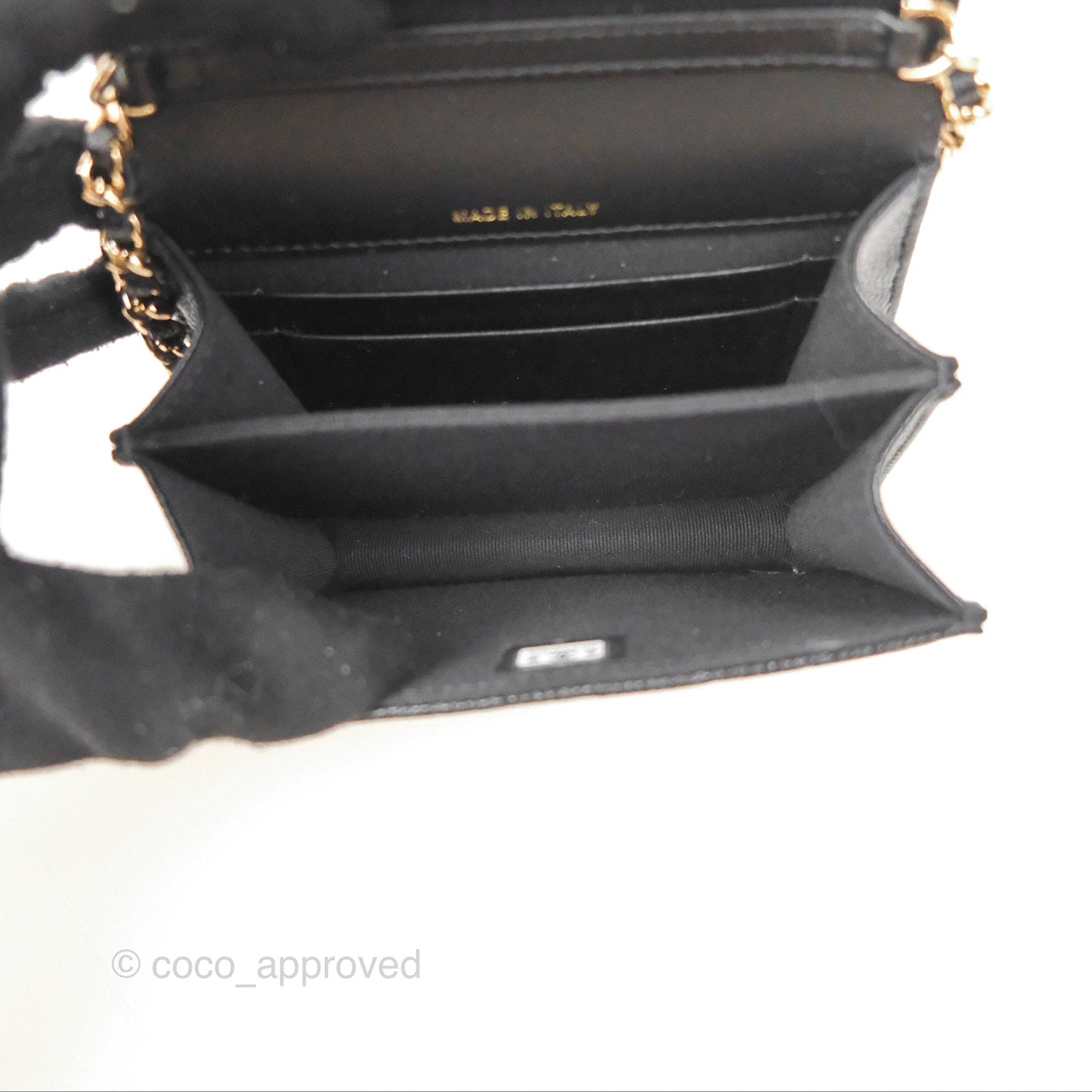 Chanel Mini Clutch with Ribbon Bow Chain Black Caviar Gold Hardware 23S
