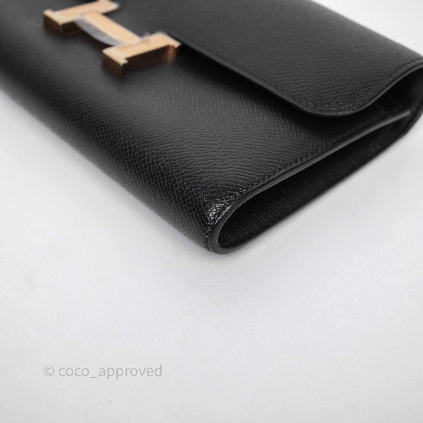 Hermès Constance Long To Go Wallet Black Noir 89 Epsom Rose Gold Hardware