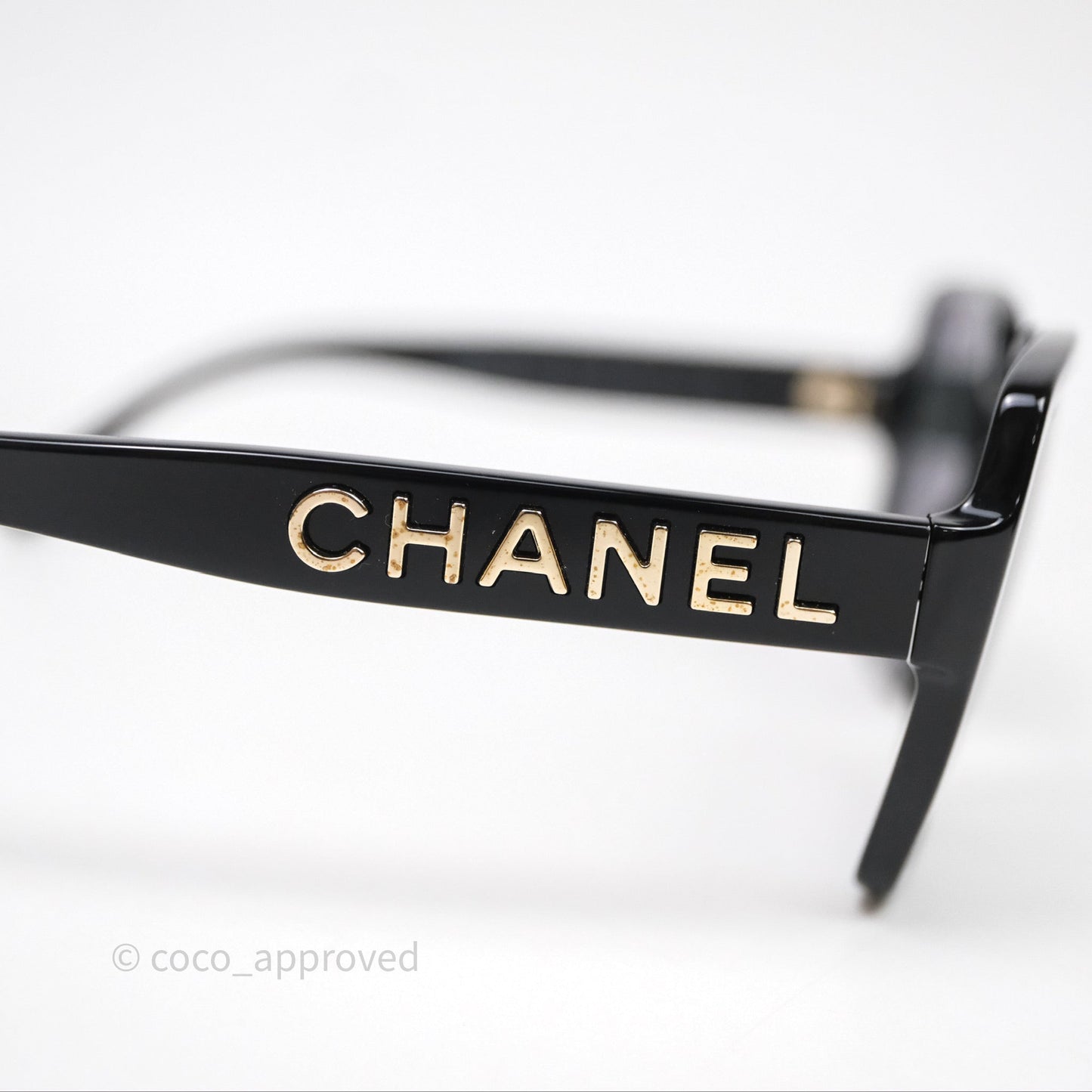Chanel Square Sunglasses Black Acetate