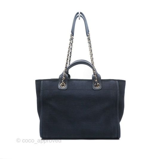 Chanel New Small Deauville Navy Canvas
