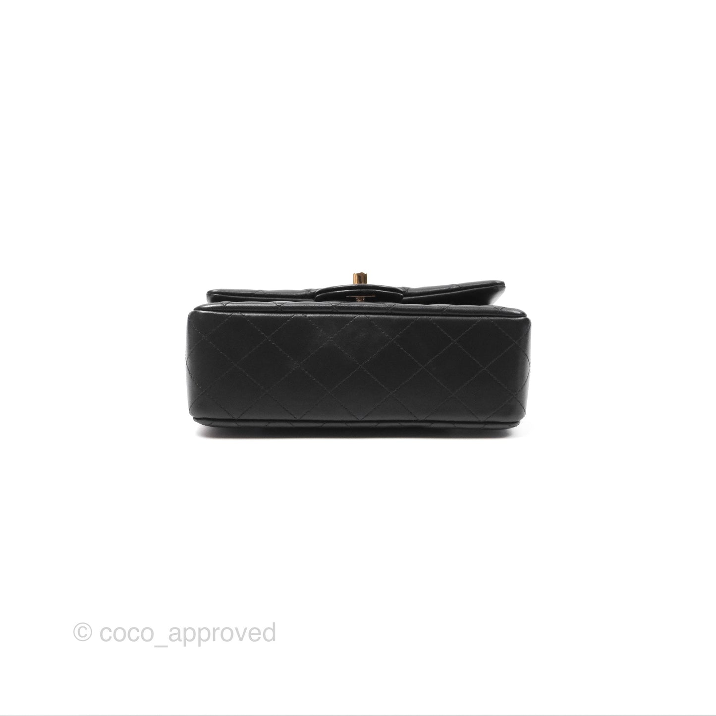 Chanel Top Handle Mini Rectangular Flap Black Lambskin Gold Hardware