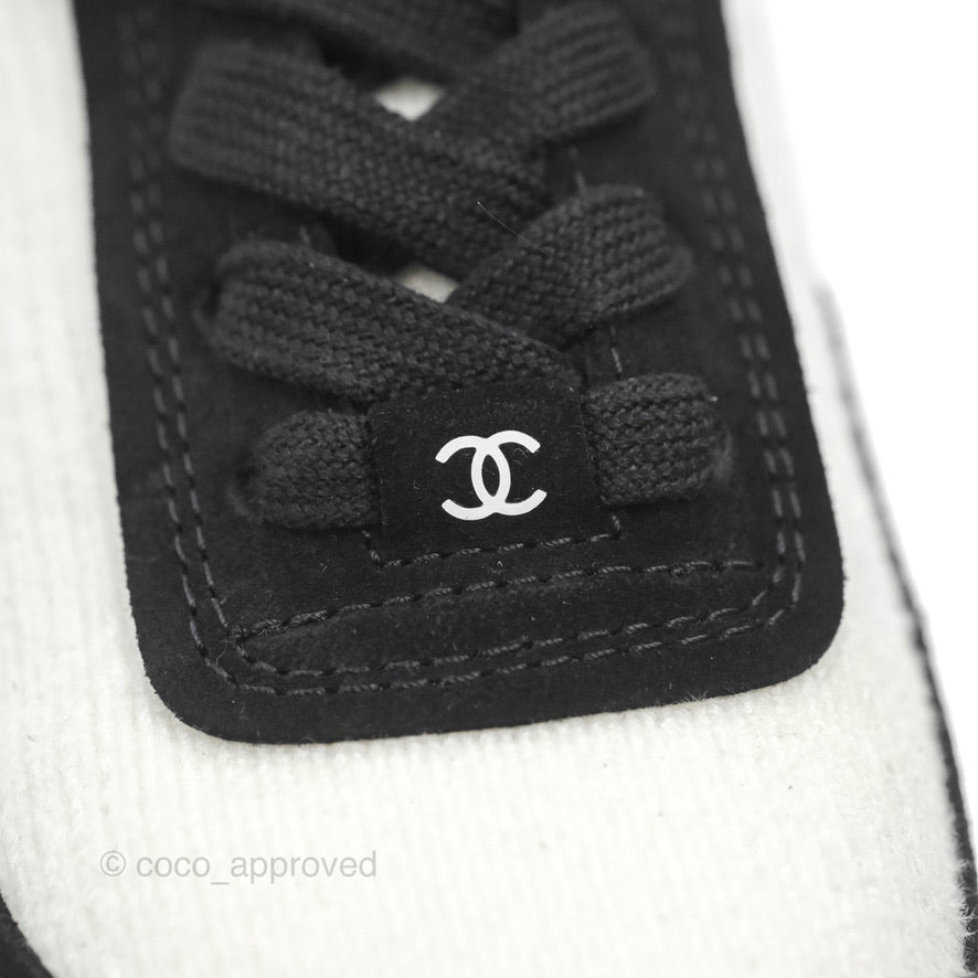 Chanel Low Top Trainer CC White Black Sneakers Size 35