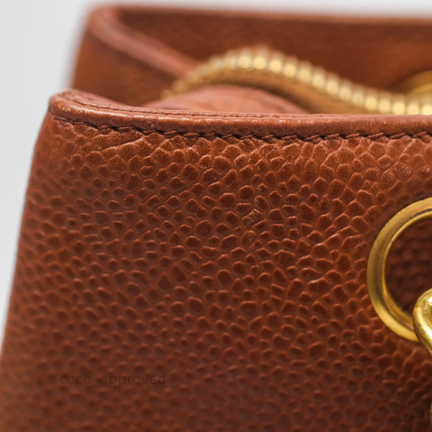 Chanel Vintage Tote Caramel Caviar 24K Gold Hardware