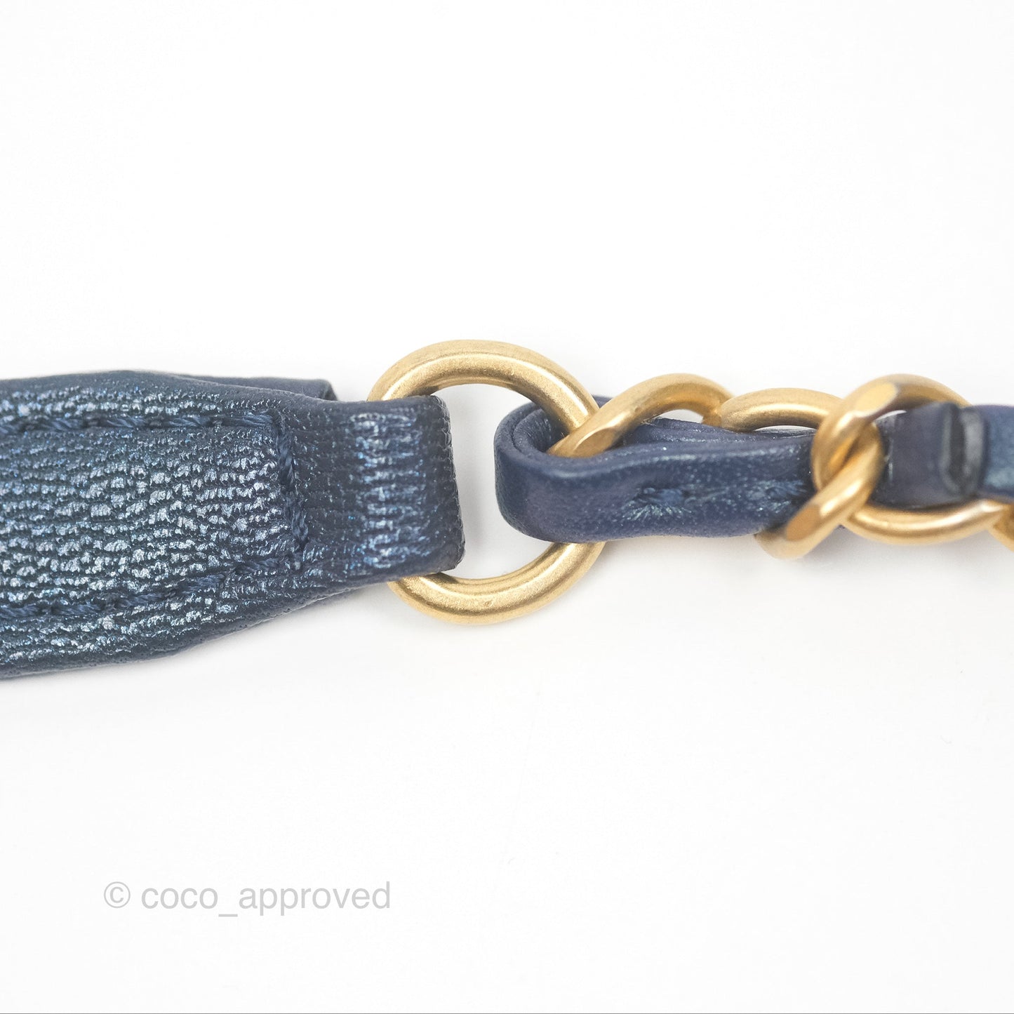 Chanel Small Quilted Chic Pearls Flap Iridescent Navy Goatskin Aged Gold Hardware