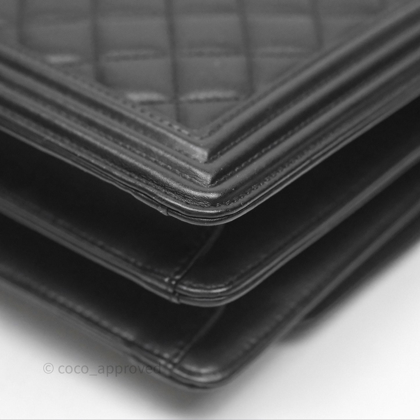Chanel Quilted North South Boy Flap Black Calfskin Ruthenium Hardware