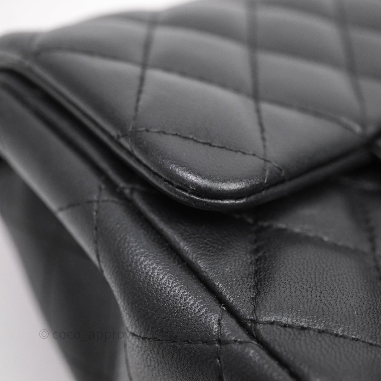 Chanel Mini Square Quilted Black Lambskin Gold Hardware