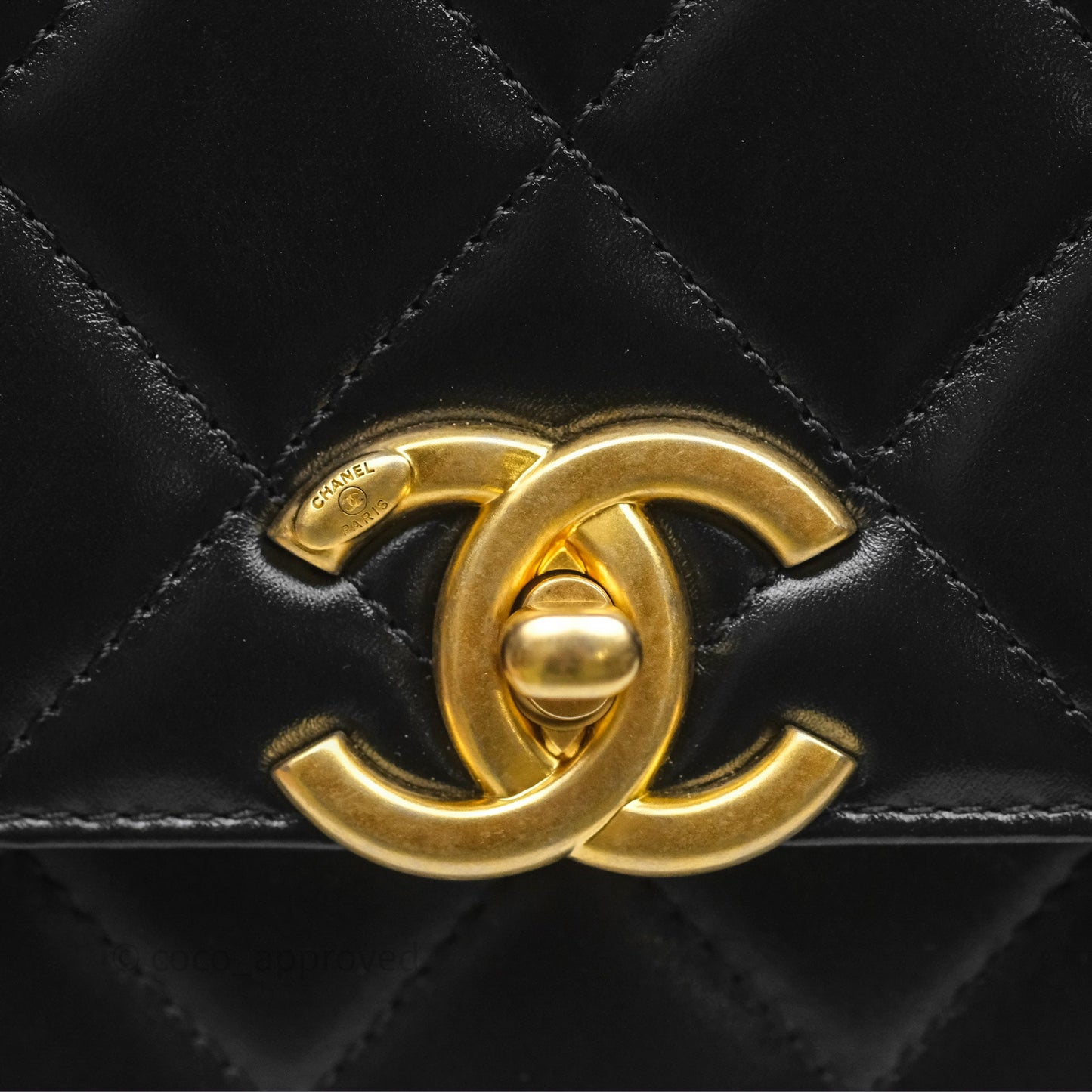 Chanel Quilted Small Perfect Fit Adjustable Black Calfskin Aged Gold Hardware