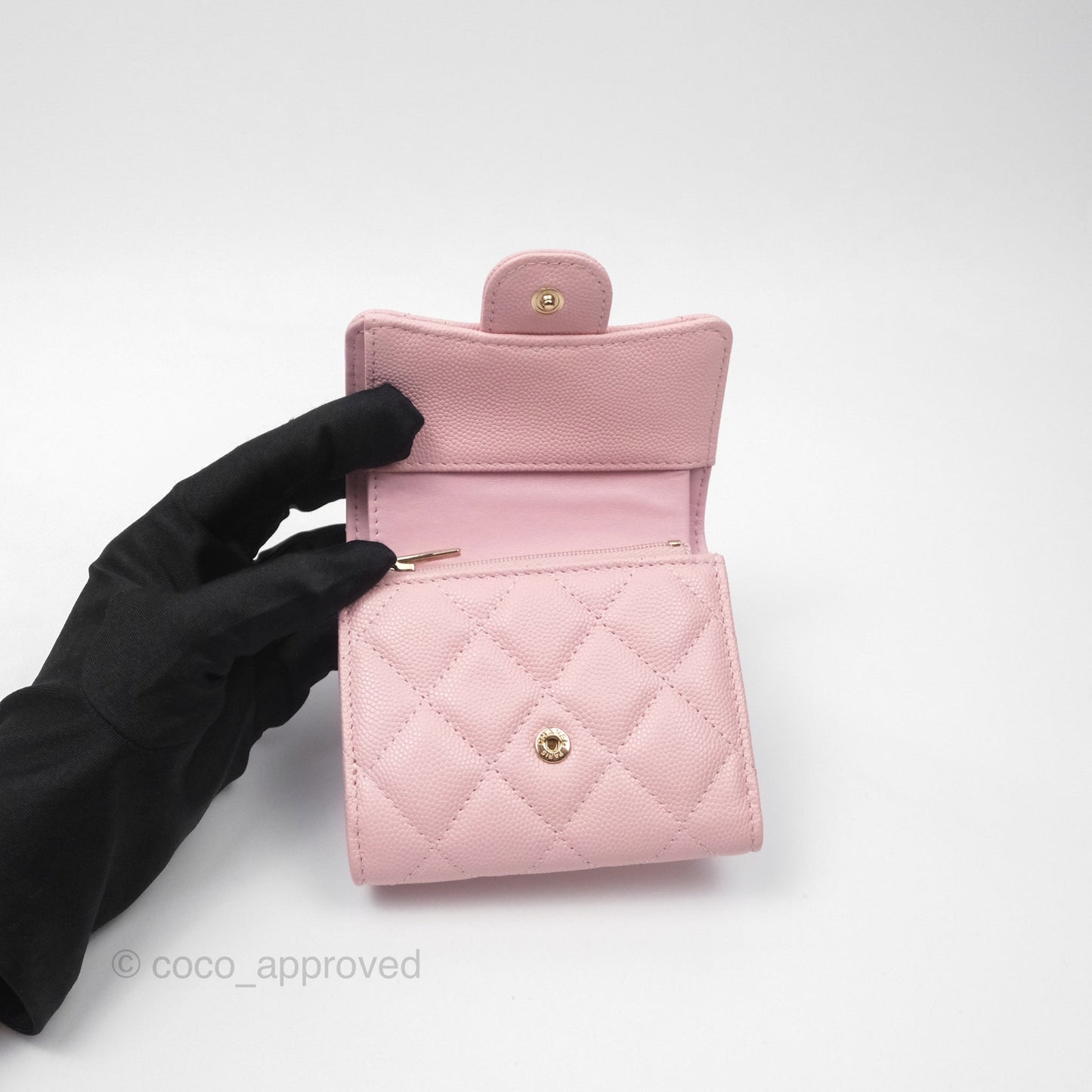 Chanel Classic Short Flap Wallet Pink Caviar Gold Hardware