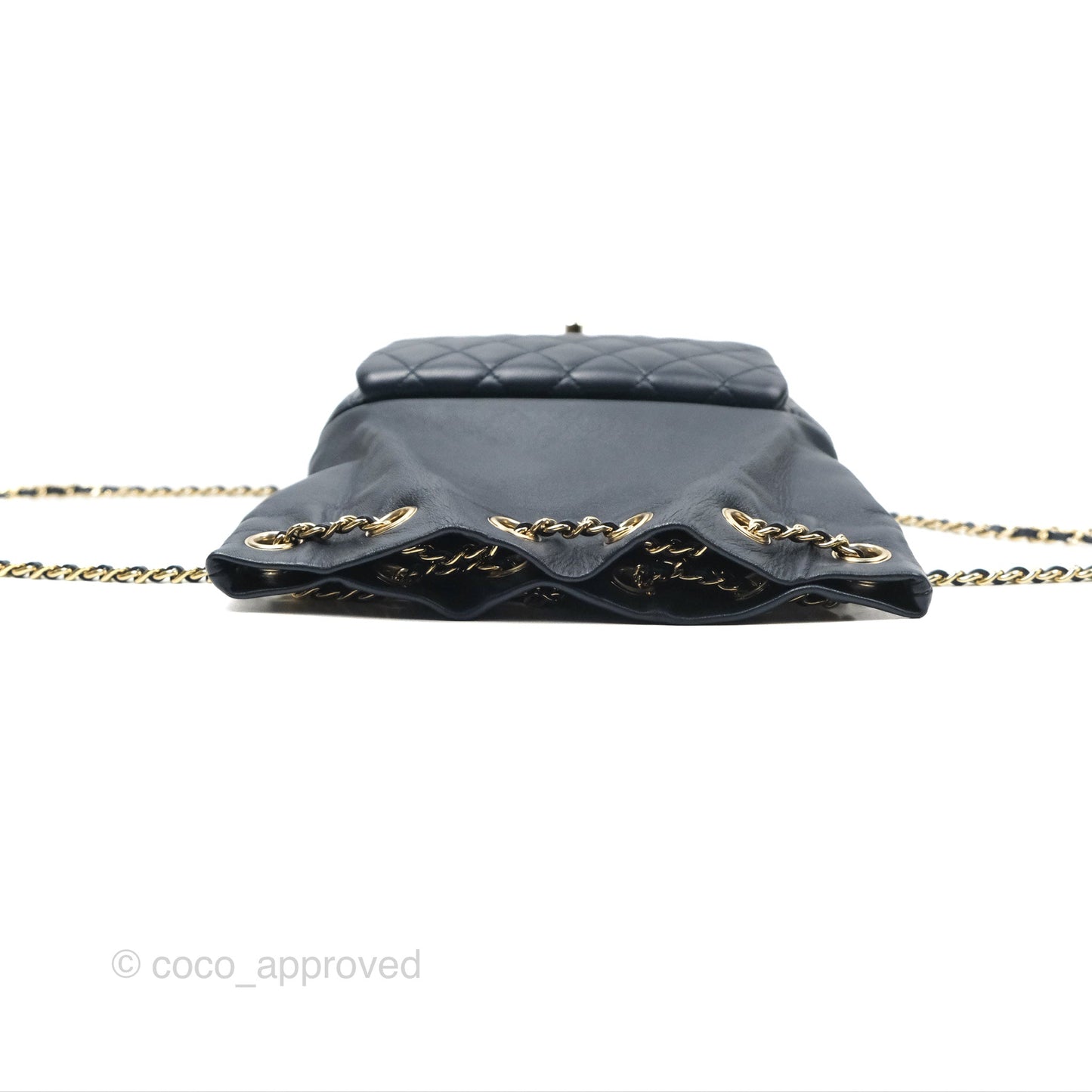 Chanel Small Seoul Backpack Navy Lambskin Gold Hardware