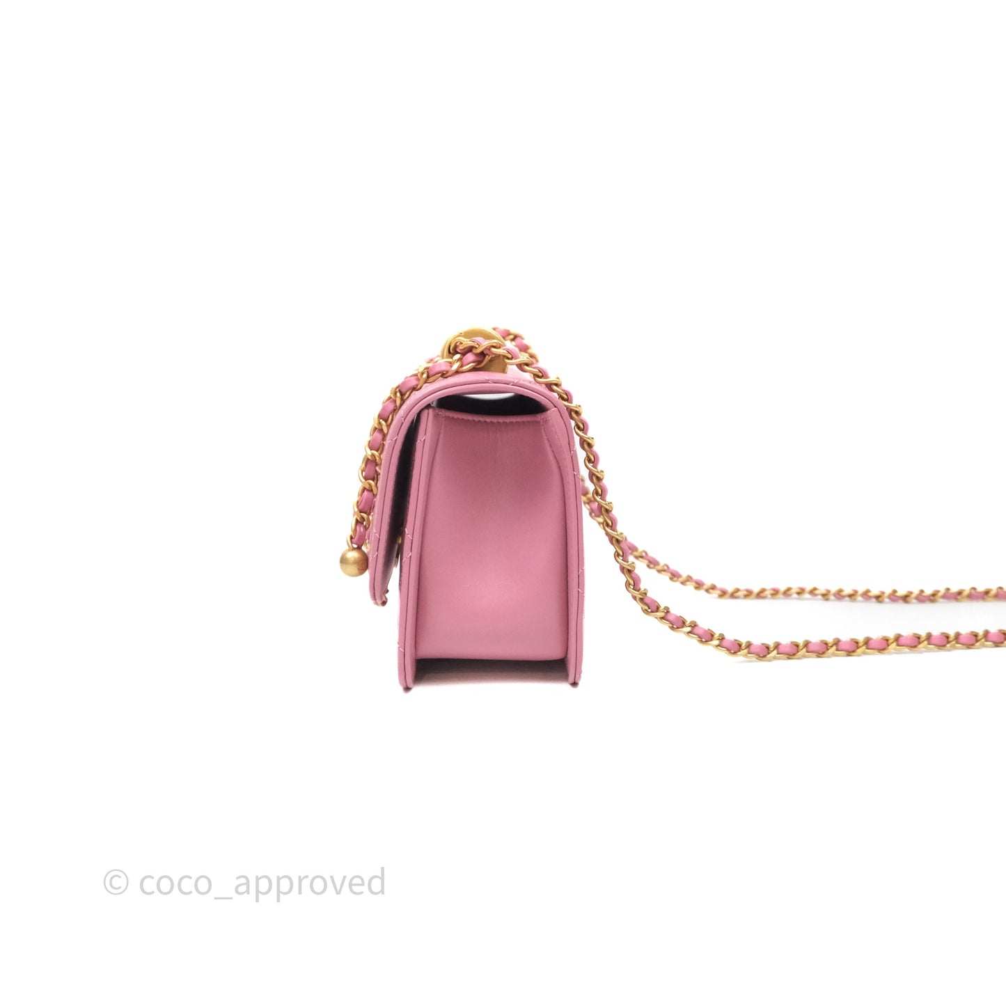 Chanel Quilted Mini Perfect Fit Adjustable Pink Calfskin Gold Hardware