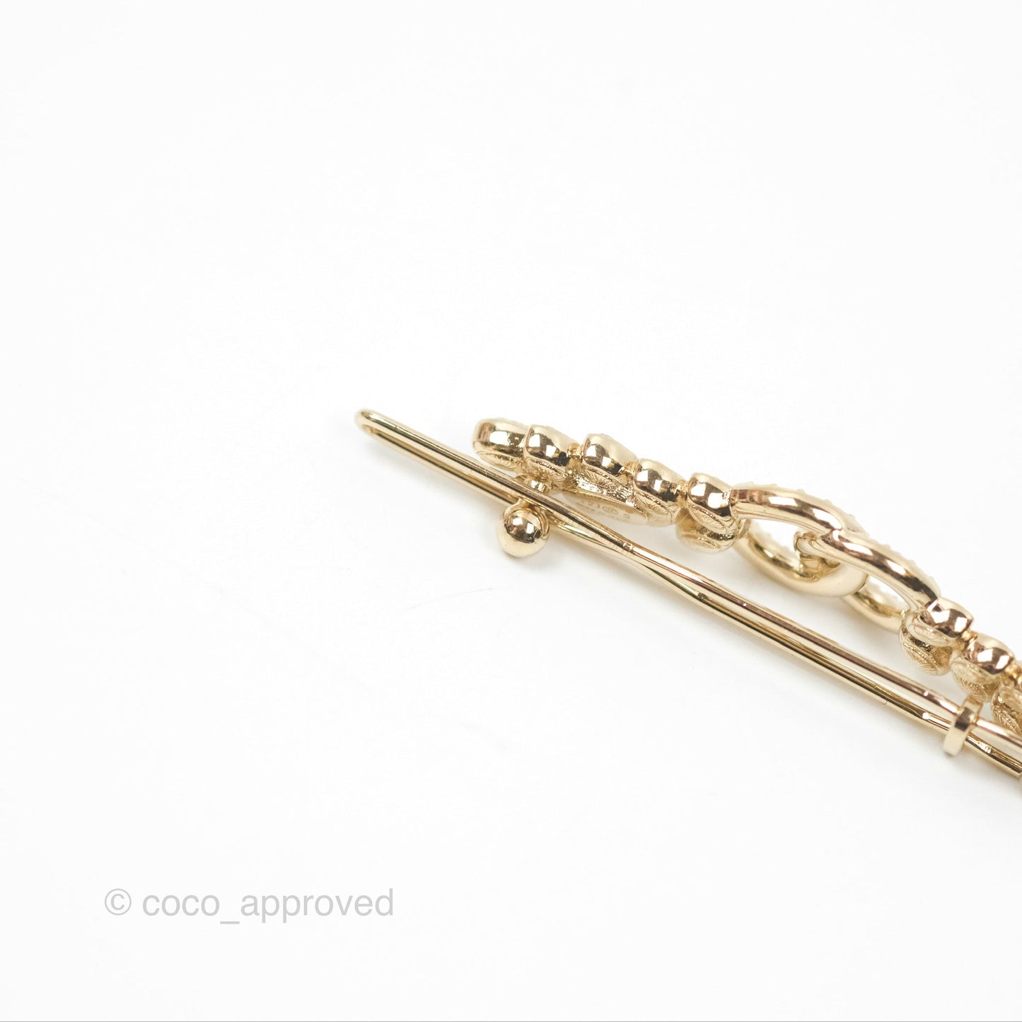 Chanel Leafy CC Crystal Hair Clip Barrette Gold Tone 23S