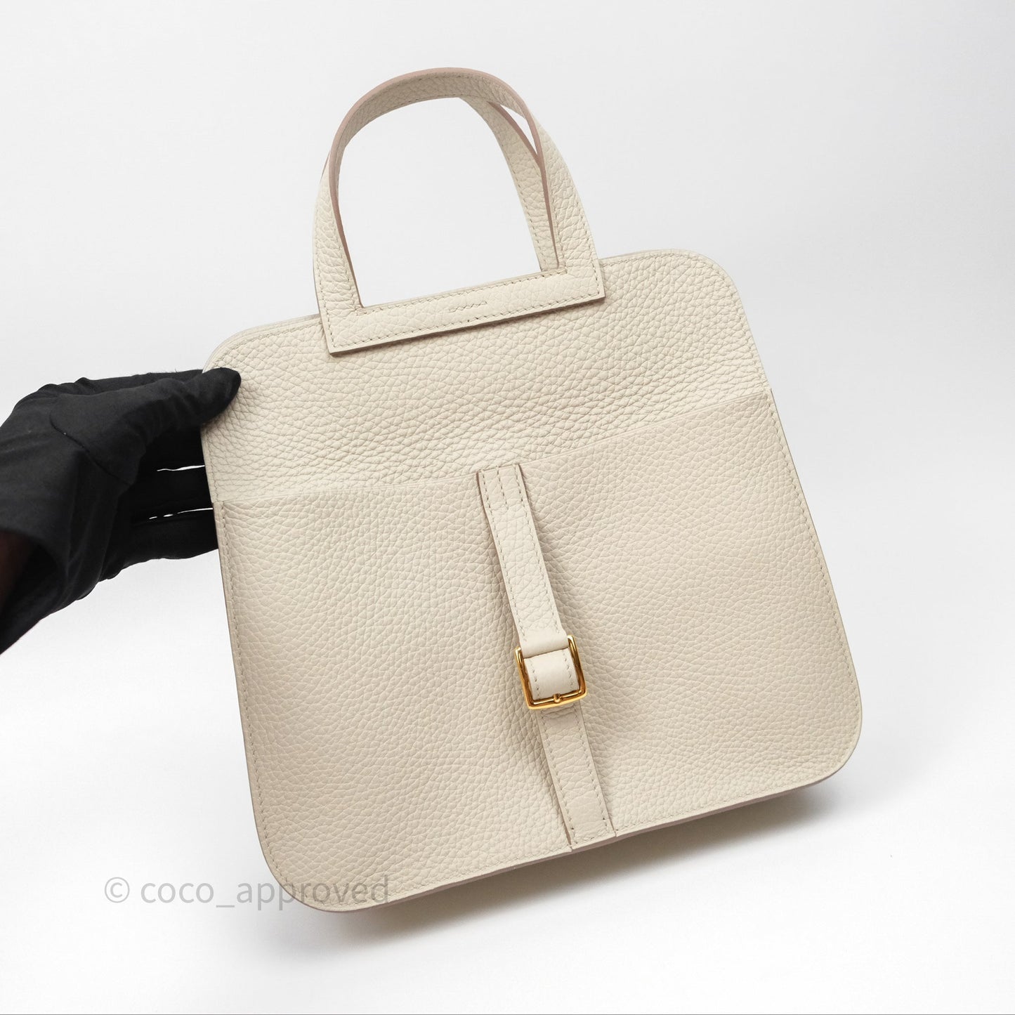 Hermès Halzan 25  Beton 8L Clemence Gold Hardware