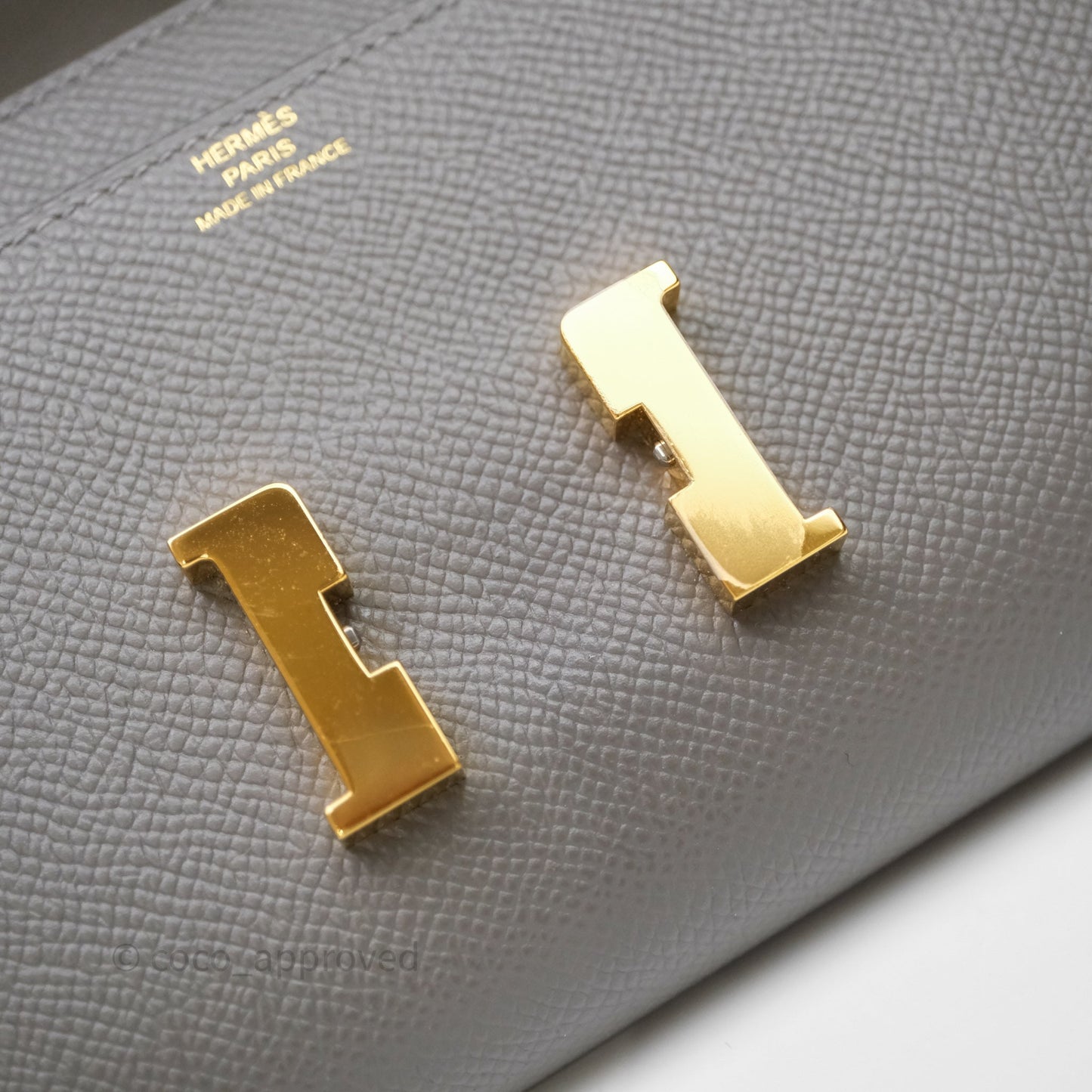 Hermès Constance Long To Go Wallet Gris Meyer 0L Epsom Gold Hardware