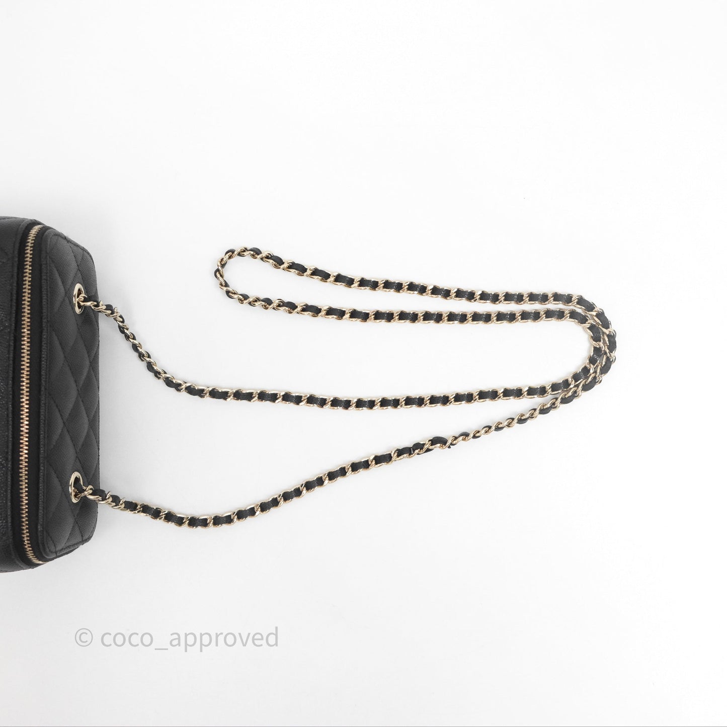 Chanel Vanity Rectangular With Chain Black Caviar Gold Hardware