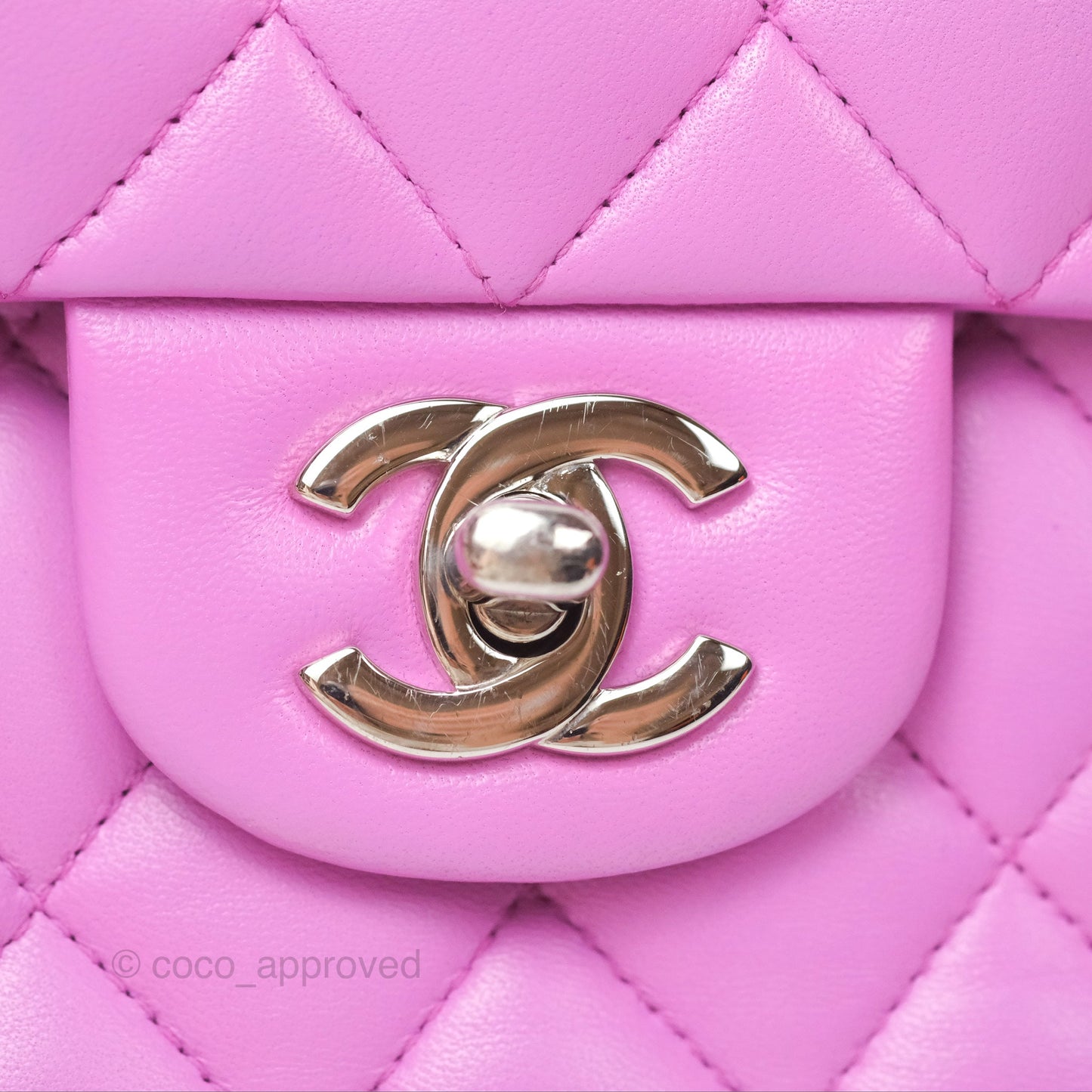 Chanel Medium Classic Flap Quilted Purple Lambskin Silver Hardware