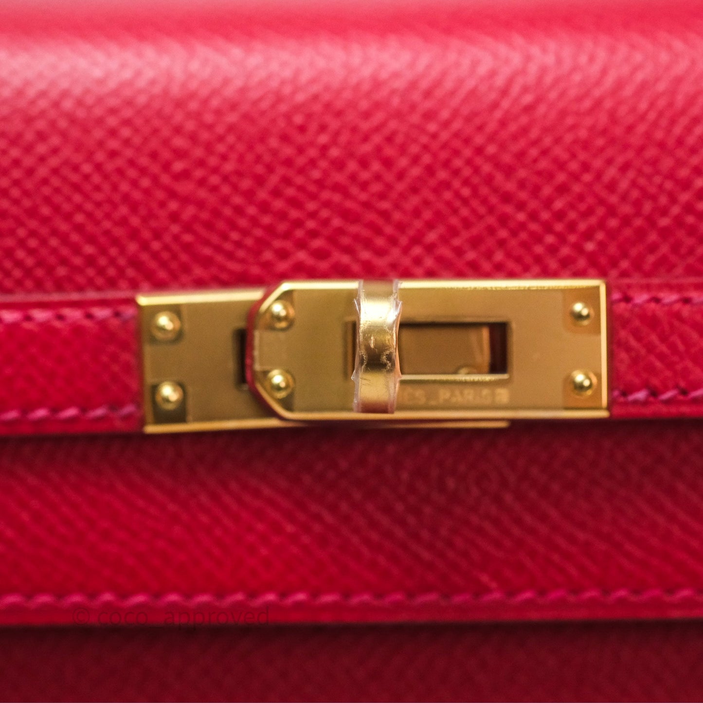 Hermès Sellier Kelly 25 Rouge Casaque Q5 Epsom Gold Hardware
