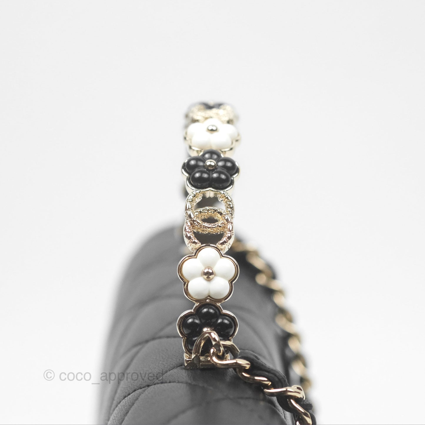 Chanel Camellia Handle WOC with Chain Black Lambskin 23K