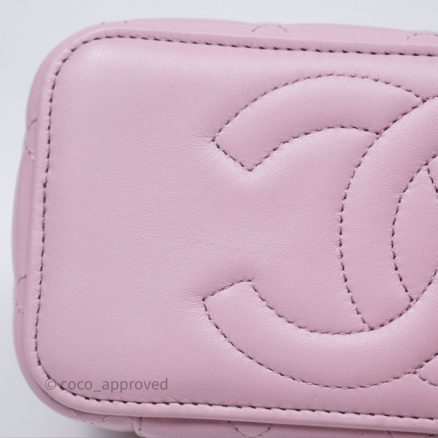 Chanel Vanity Rectangular Top Handle Lilac Lambskin Gold Hardware