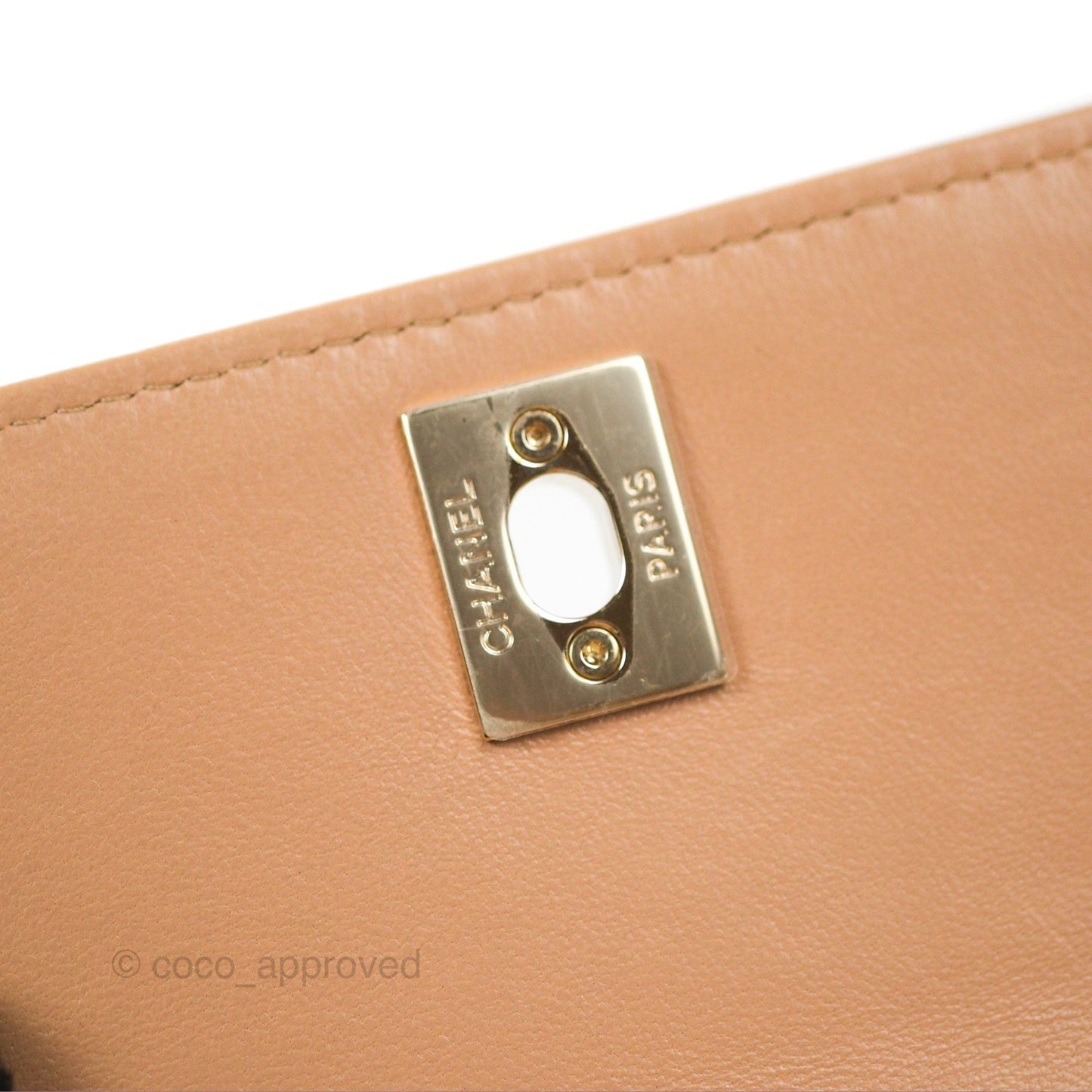 Chanel Mini Trendy WOC Beige Lambskin Gold Hardware 22B
