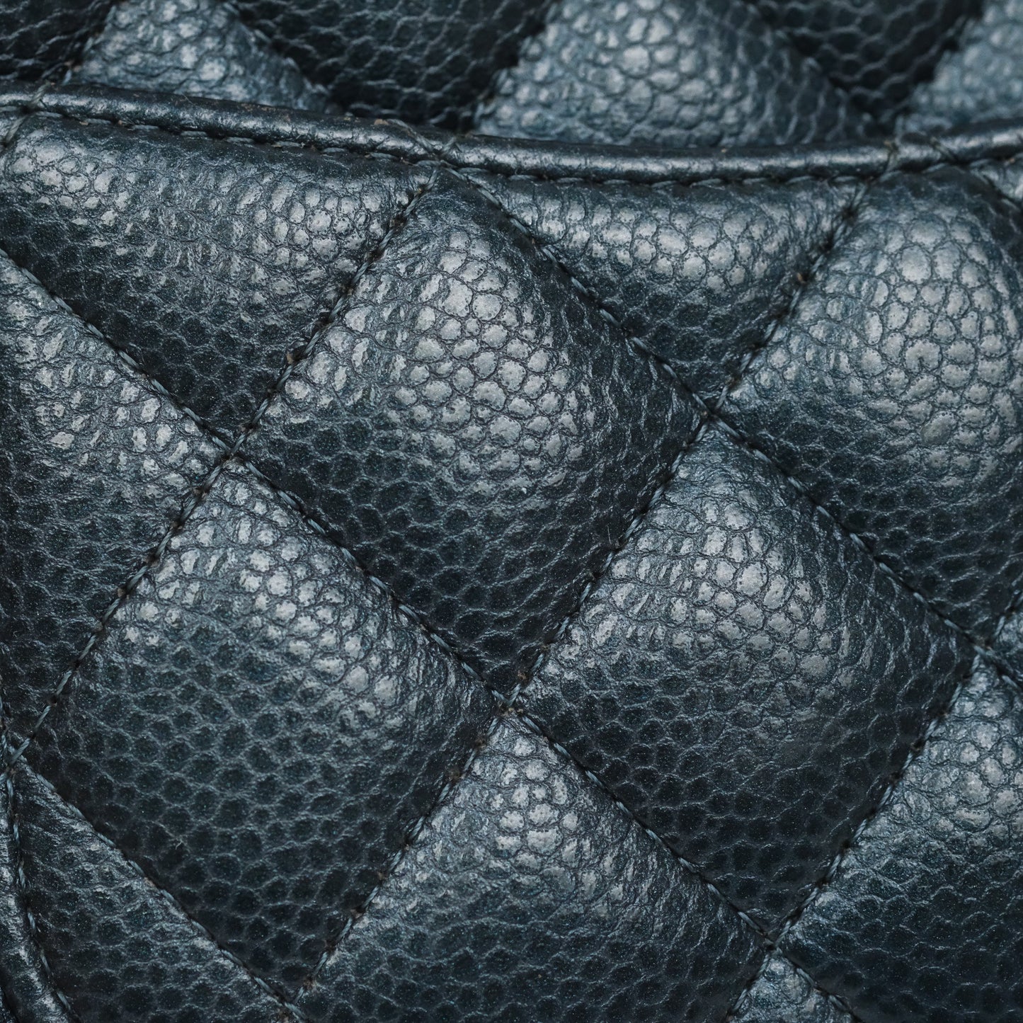 Chanel Mini Rectangular Quilted Iridescent Teal Caviar Gold Hardware