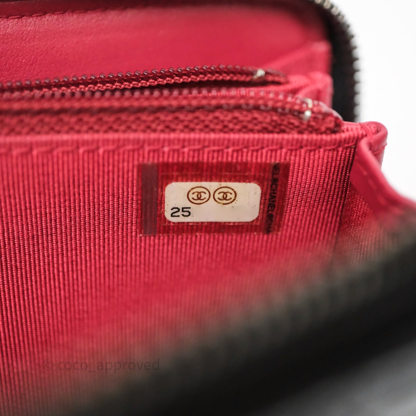 Chanel Quilted Gabrielle Zip Long Wallet Black Aged Gold Hardware