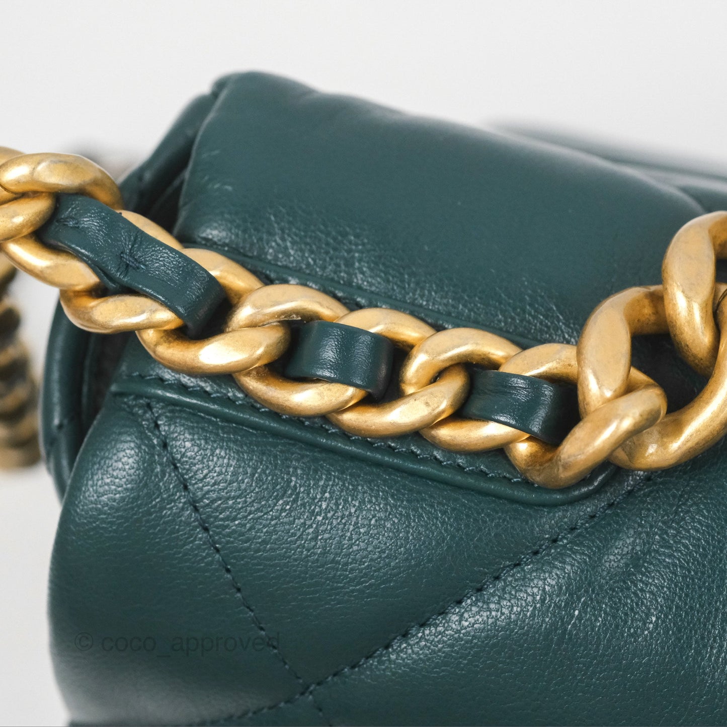 Chanel 19 Medium Green Goatskin Mixed Hardware