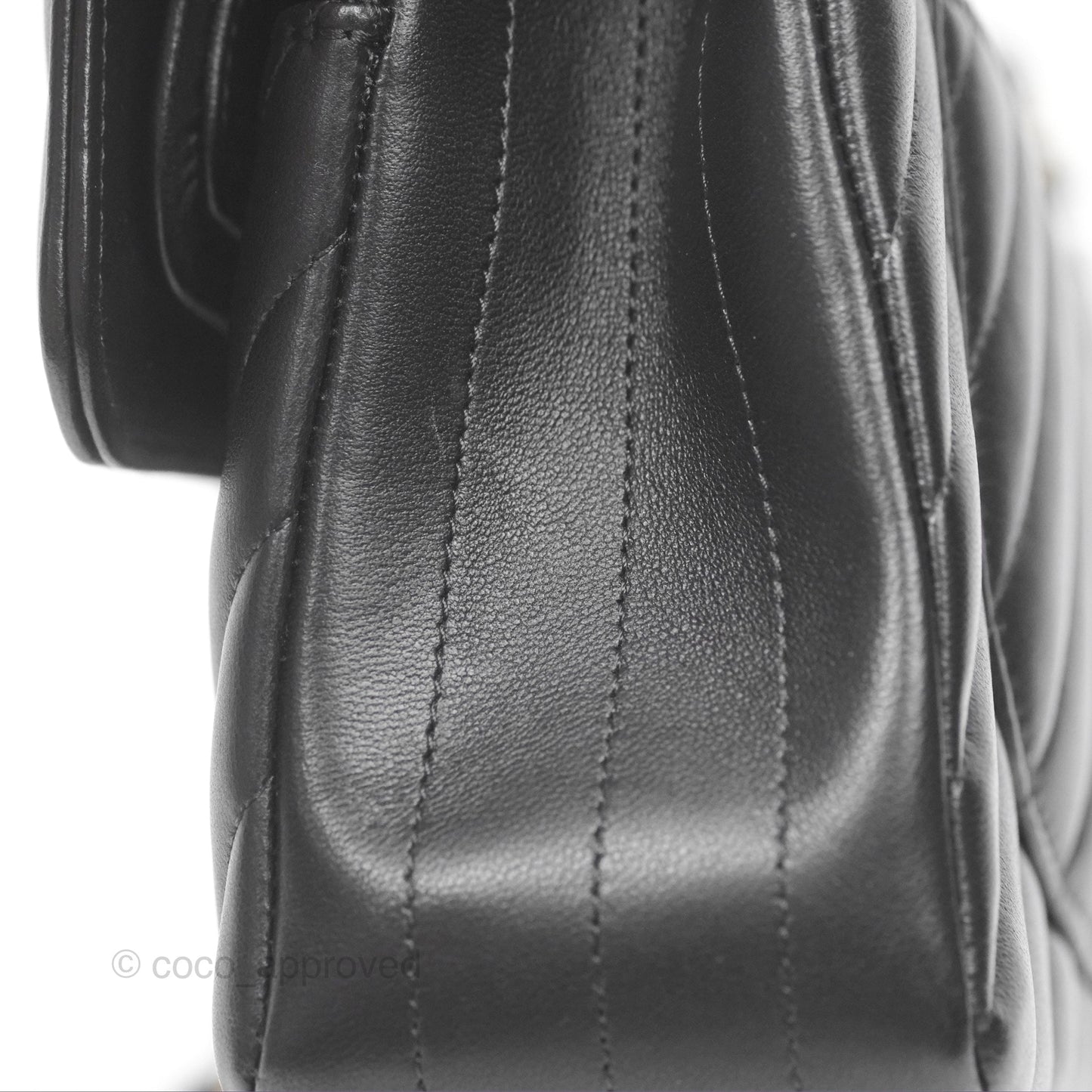 Chanel Small Classic Chevron Flap Black Lambskin Gold Hardware
