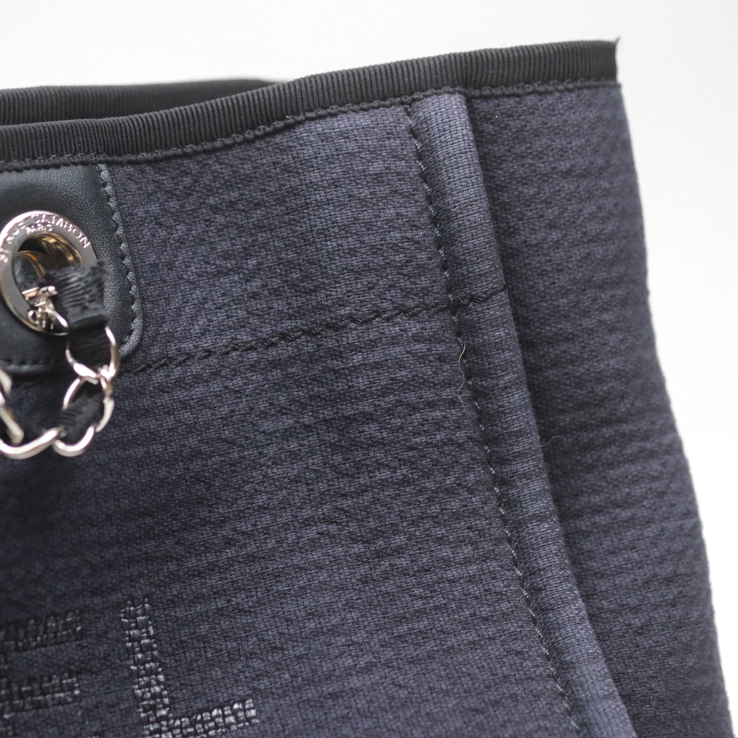 Chanel Medium Deauville Navy Canvas Silver Hardware